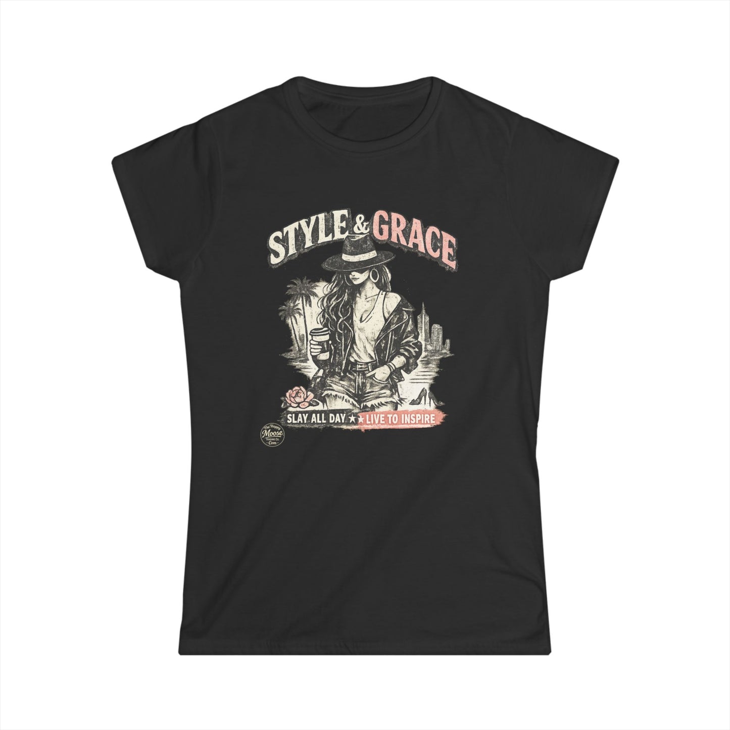 Style & Grace Women's Tee — Retro Western Graphic Shirt ("Play All Day") #E