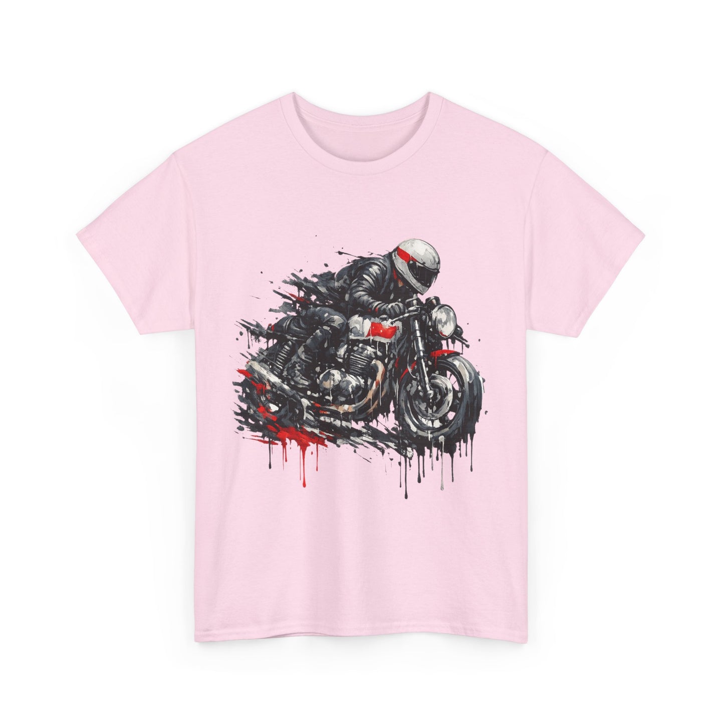 Motorcycle Racer T-Shirt Speed Rider Graphic Drip Street Art Biker Tee EBC09