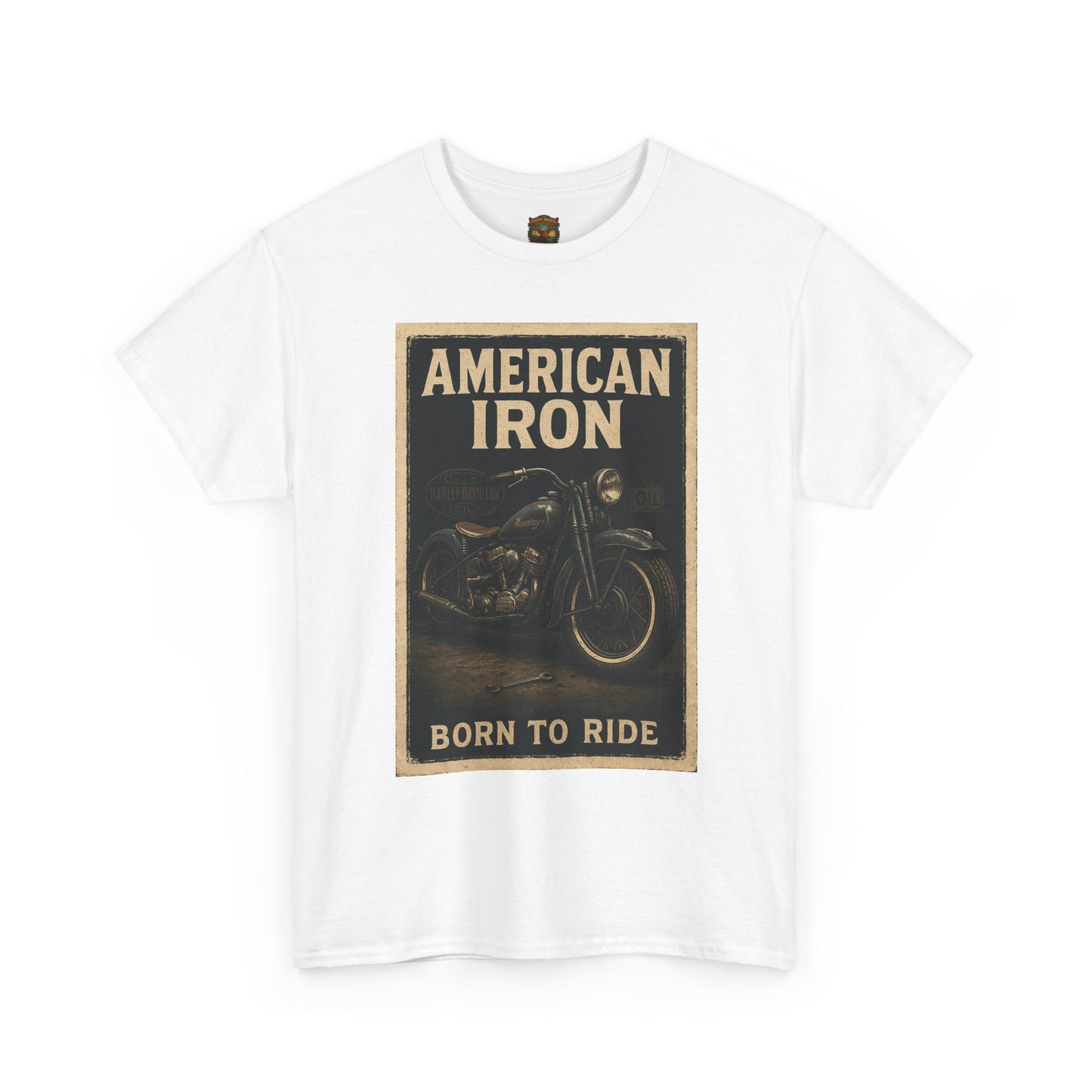 American Iron motorcycle poster Tee | Born to Ride vintage biker graphic T-Shirt