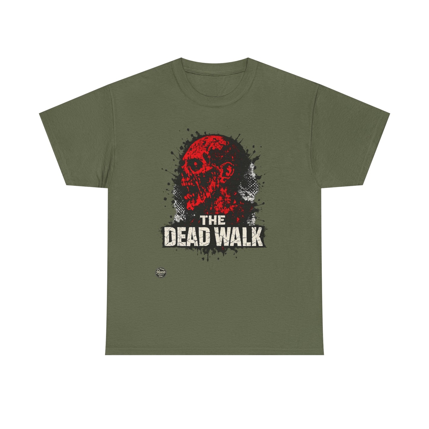 The Dead Walk Horror T-Shirt — Red Zombie Skull Graphic Tee
