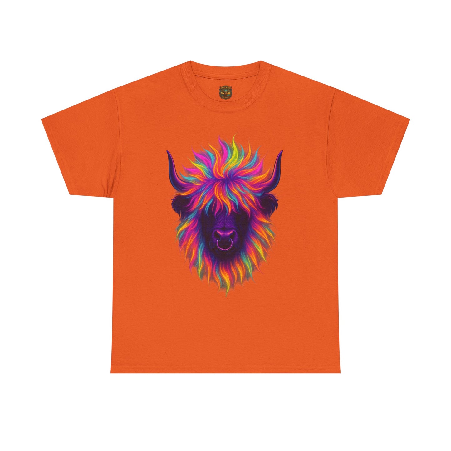 Colorful Highland Cow T-Shirt — Vibrant Rainbow Yak Graphic Tee