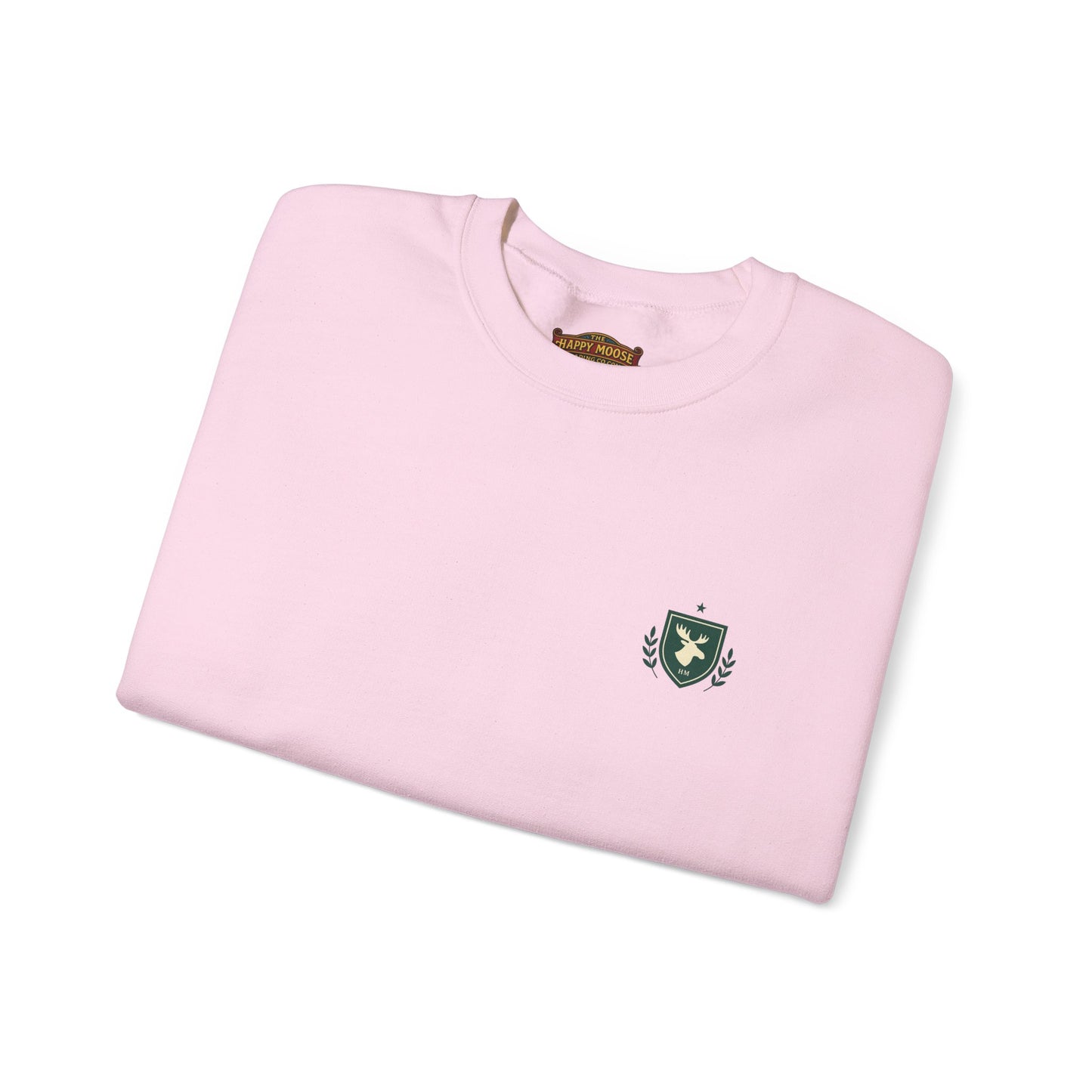 Embroidered Crest Crewneck Sweatshirt — Minimal Vintage Shield Logo