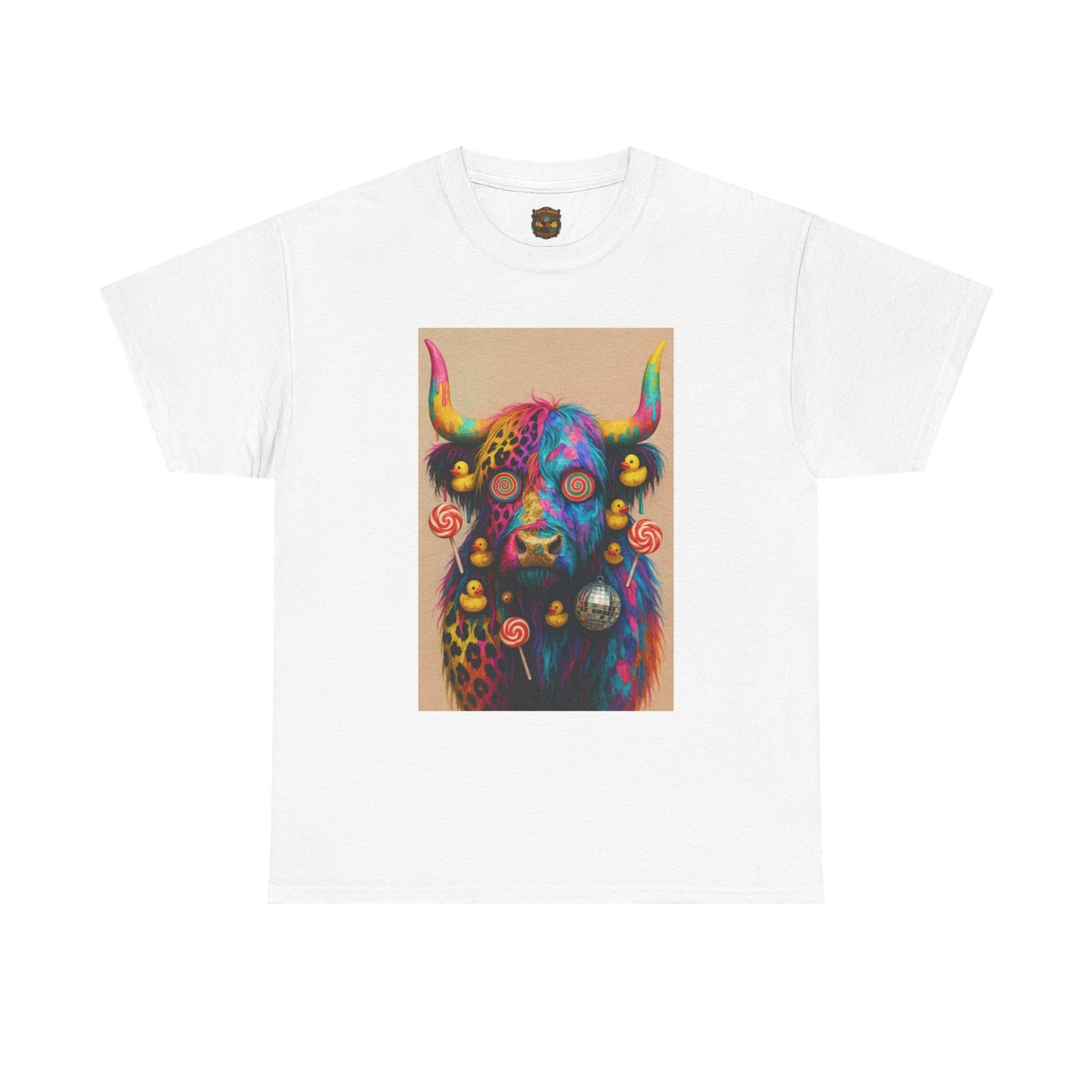 Psychedelic Highland Cow T-Shirt | Retro Rainbow Cow Art 6