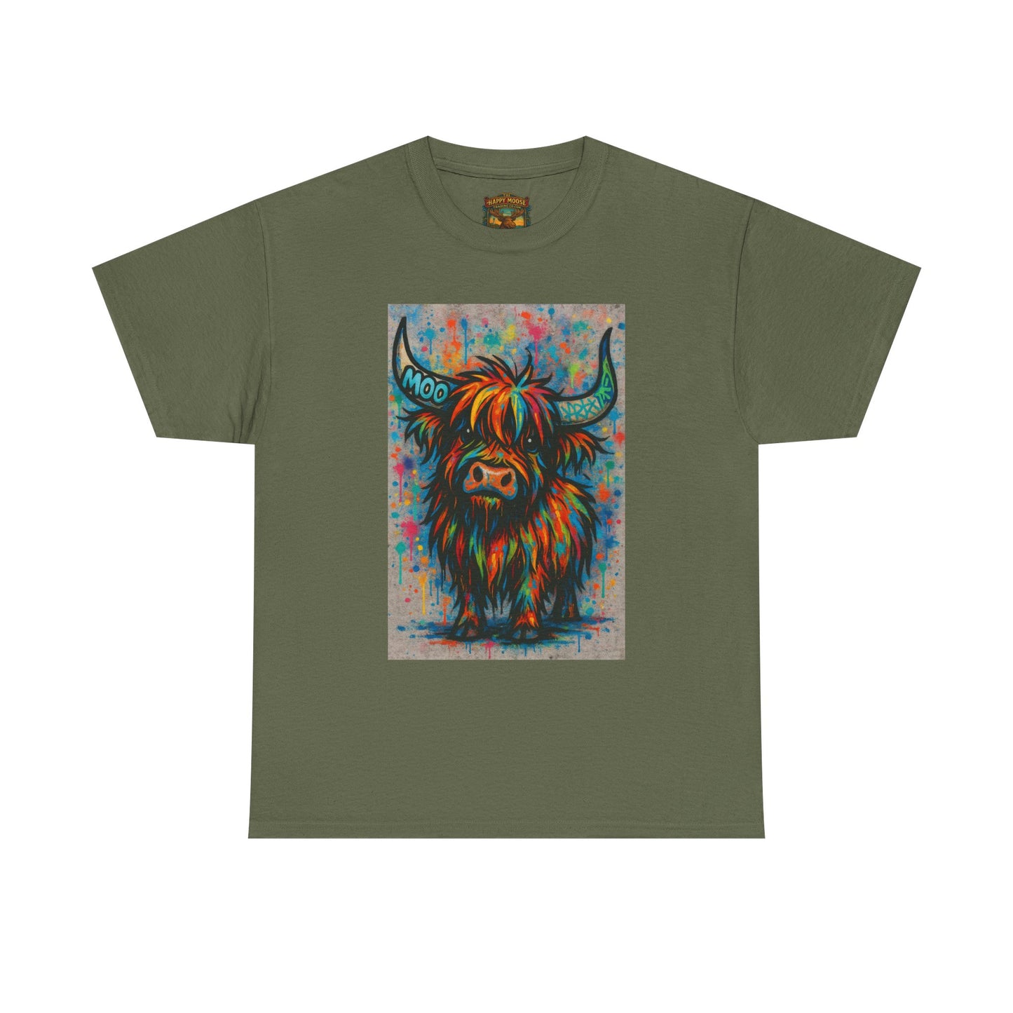 Psychedelic Highland Cow T-Shirt | Retro Rainbow Cow Art 8