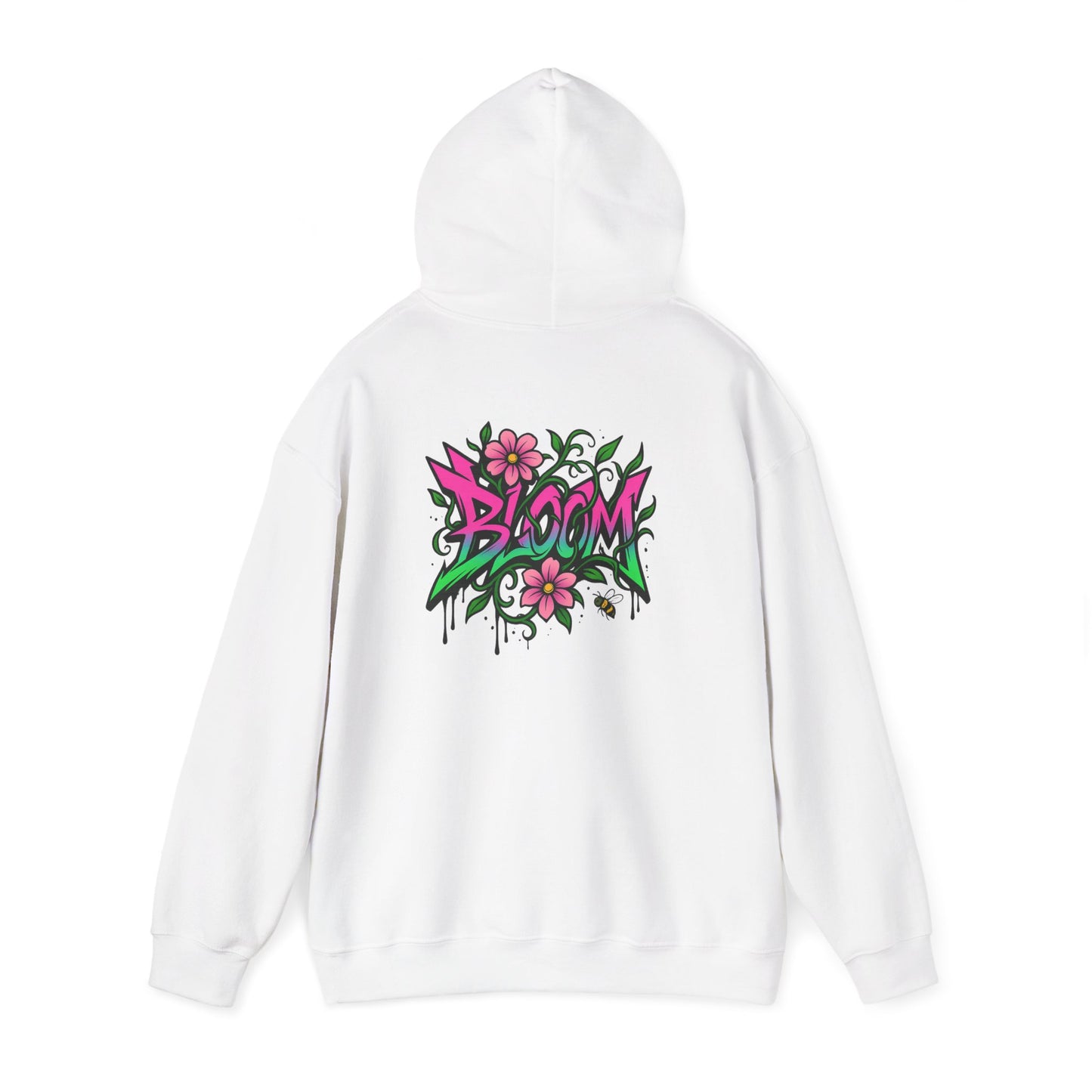 Bloom Floral Graffiti Hoodie — Women's Urban Streetwear Flower Graphic Hooded Sweatshirt