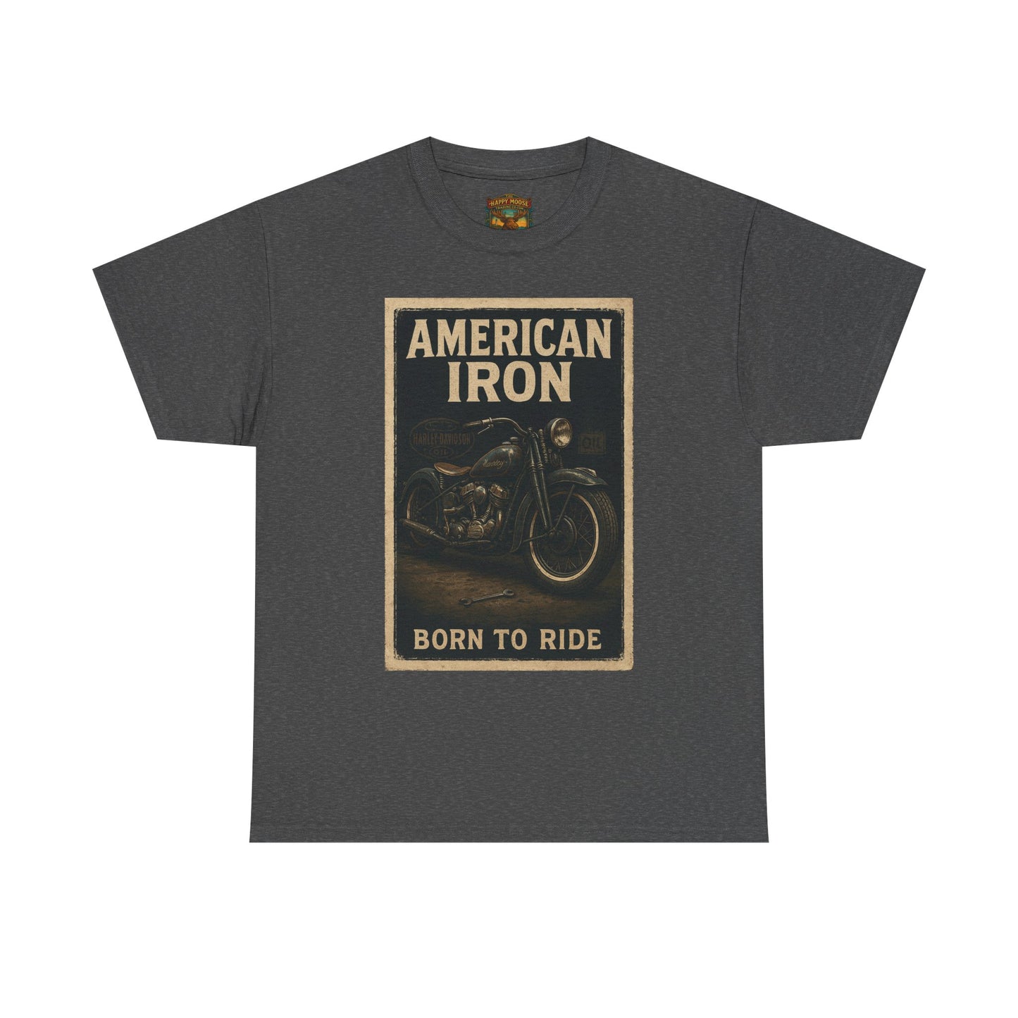 American Iron motorcycle poster Tee | Born to Ride vintage biker graphic T-Shirt