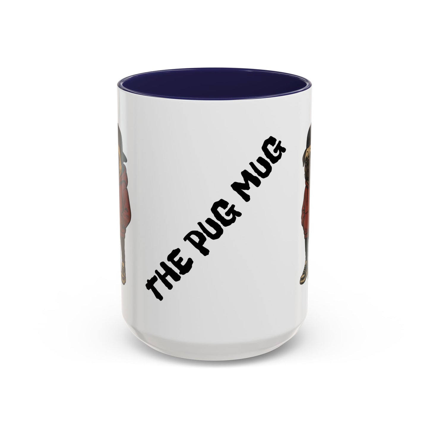 The Pug Mug Accent Coffee Mug — Cute Pug Cartoon Gift (11/15oz)