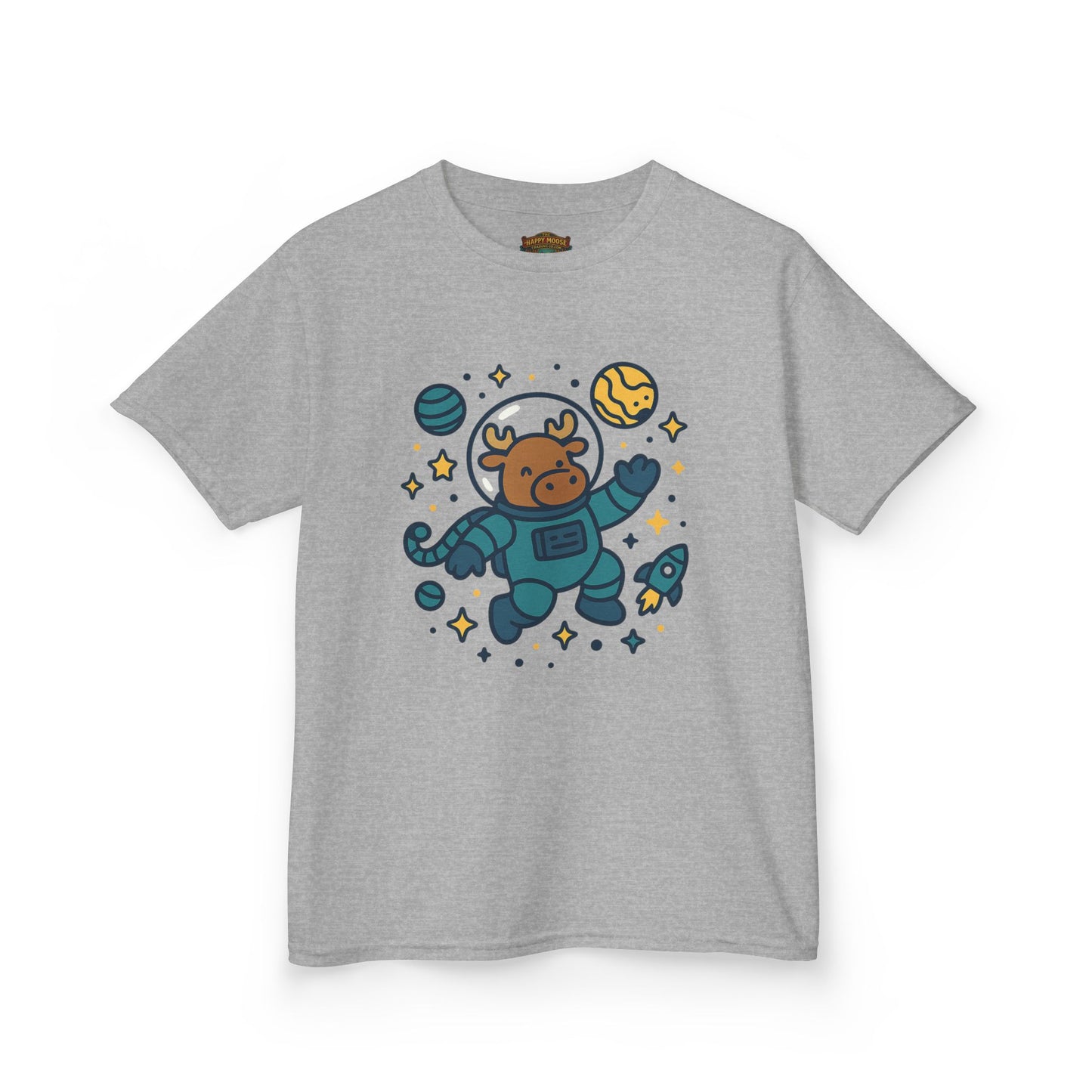 Kids Tee — Cute Astronaut Moose Space Shirt for Children