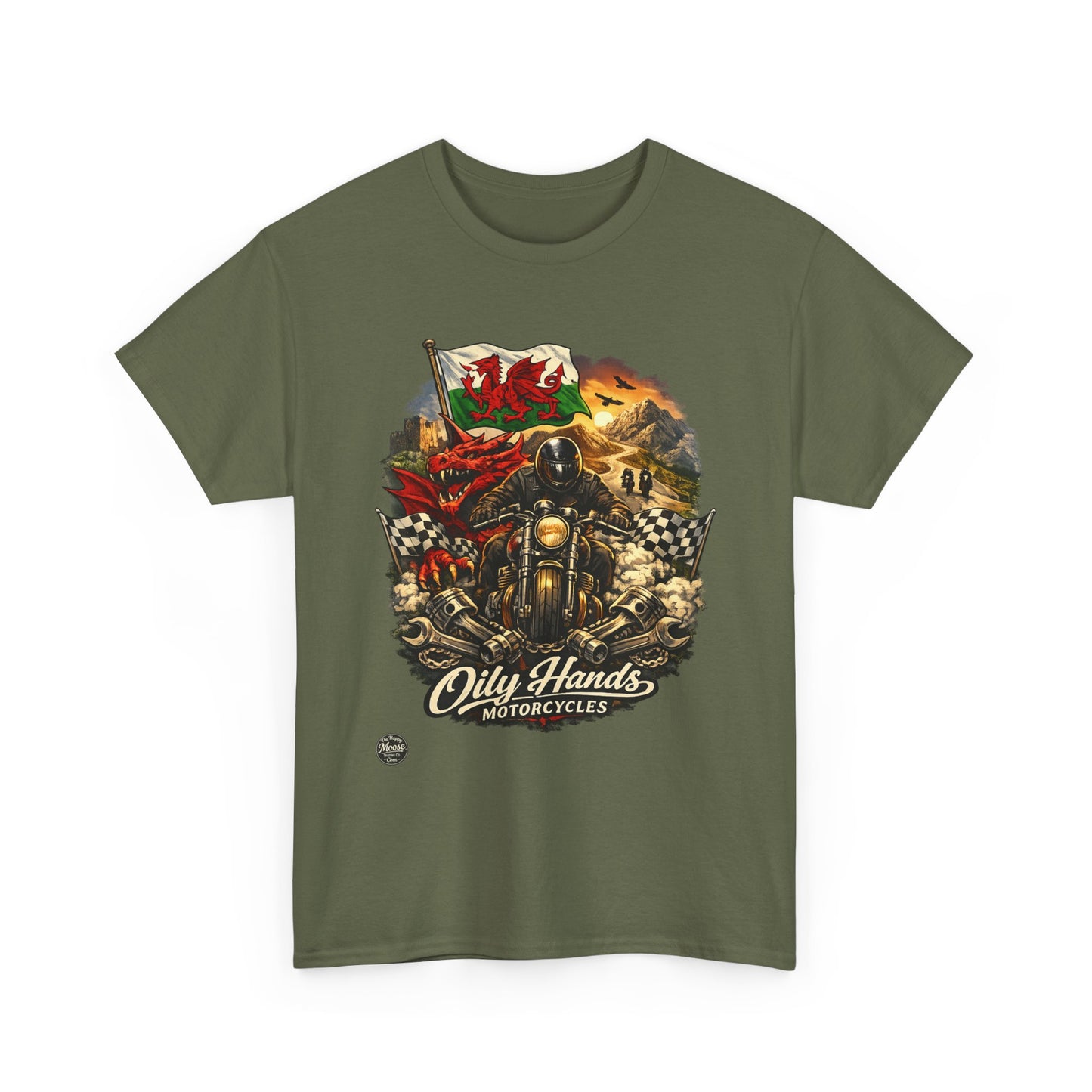 Vintage ‘Oily Hands’ Welsh Motorcycle Cruiser Tee
