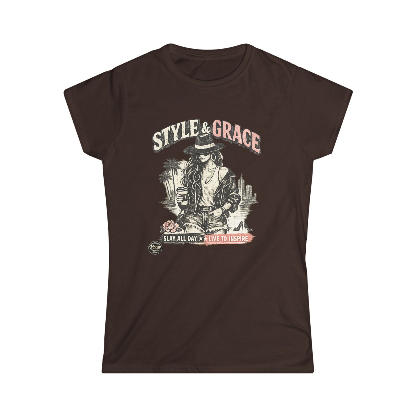 Style & Grace Women's Tee — Retro Western Graphic Shirt ("Play All Day") #E