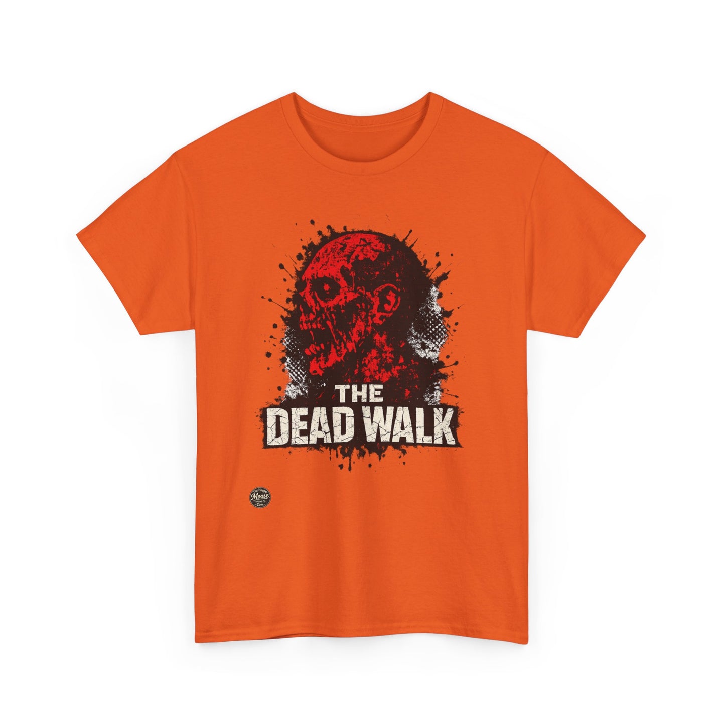 The Dead Walk Horror T-Shirt — Red Zombie Skull Graphic Tee