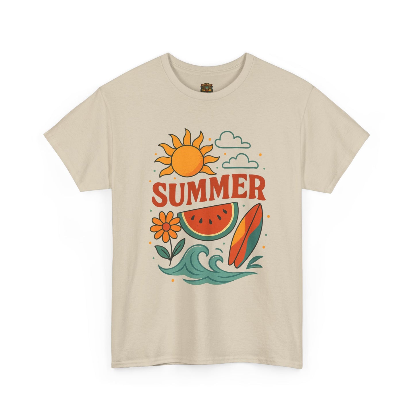 Summer Beach Tee | Surf Waves Palm Tree Graphic