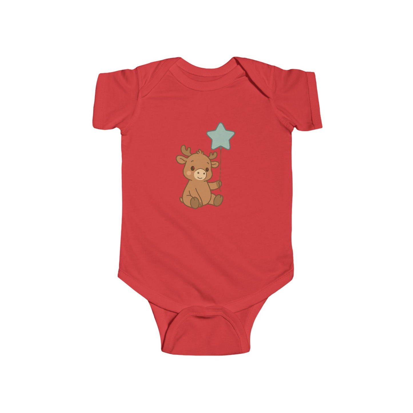 Cute Moose Baby Bodysuit – Teddy Holding Star Onesie