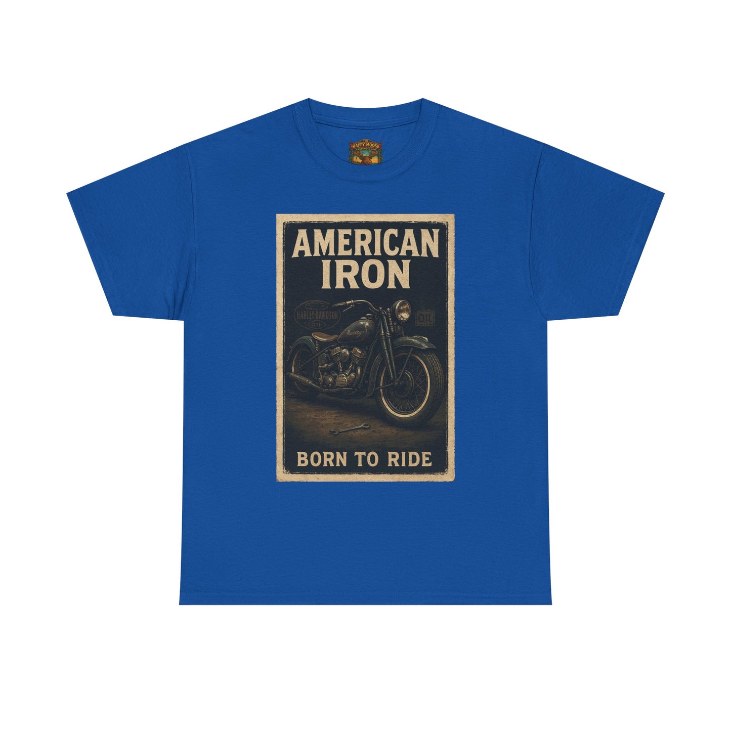 American Iron motorcycle poster Tee | Born to Ride vintage biker graphic T-Shirt
