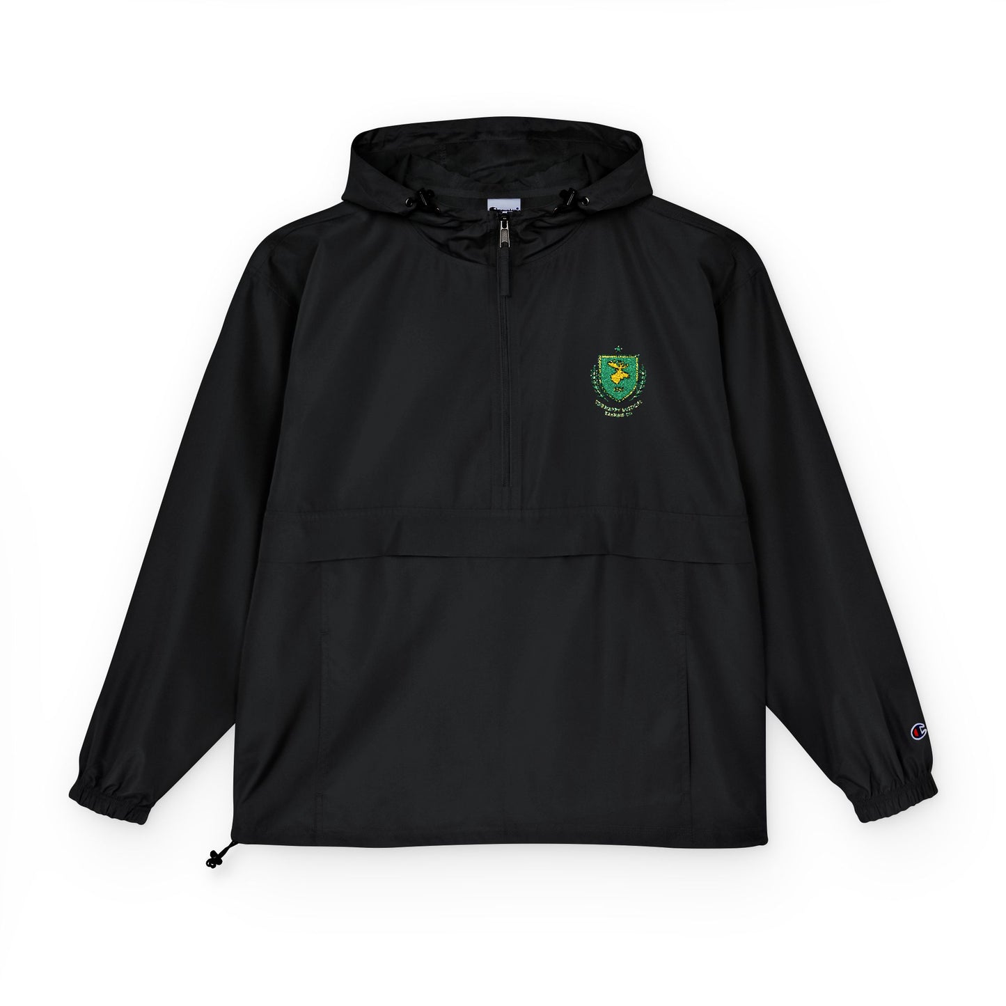 Yellow Packable Anorak Jacket — Small Green Crest Chest Logo