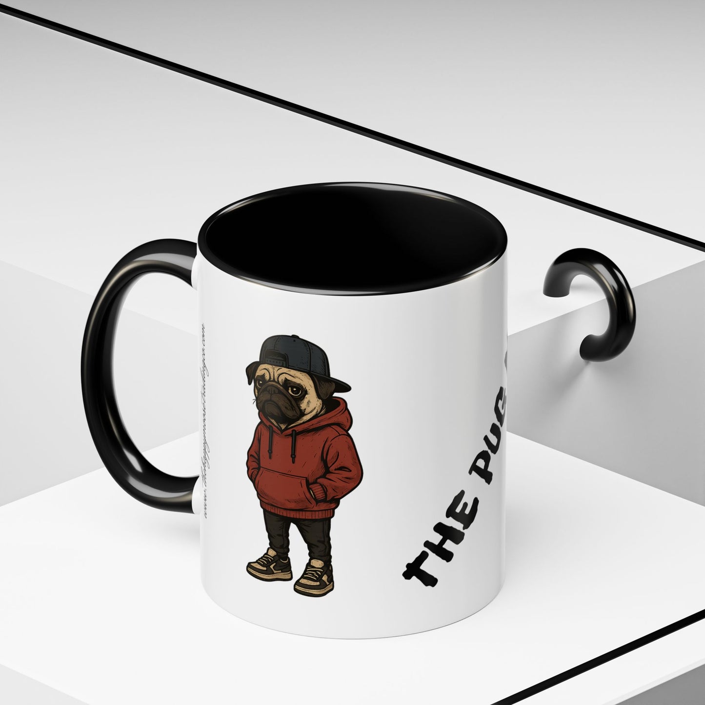 The Pug Mug Accent Coffee Mug — Cute Pug Cartoon Gift (11/15oz)