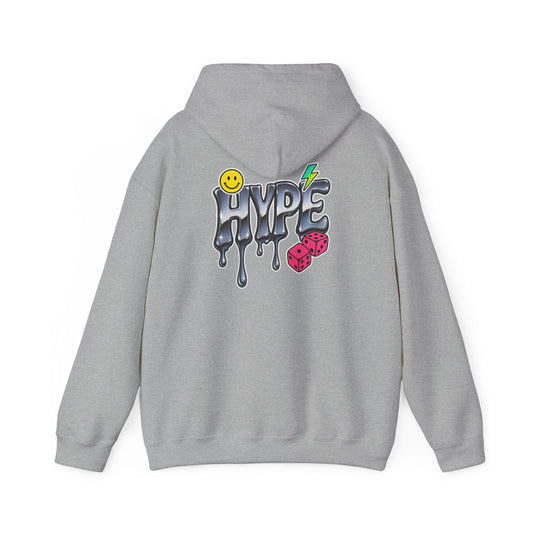 Hype Drip Hoodie — Graphic Streetwear Sweatshirt with Smiley & Dice