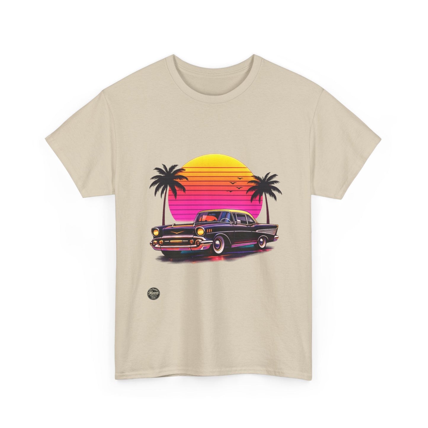 Retro Sunset Classic Car T‑Shirt  EC011
