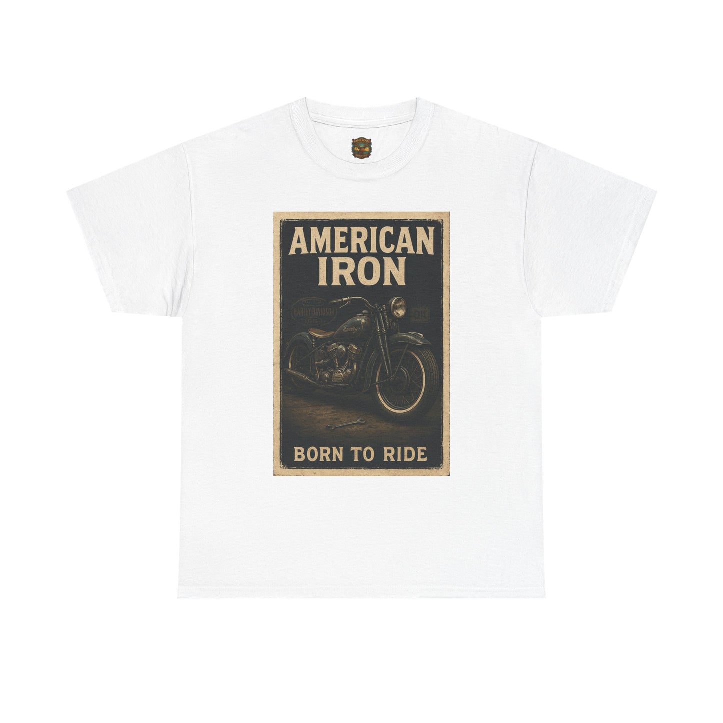 American Iron motorcycle poster Tee | Born to Ride vintage biker graphic T-Shirt