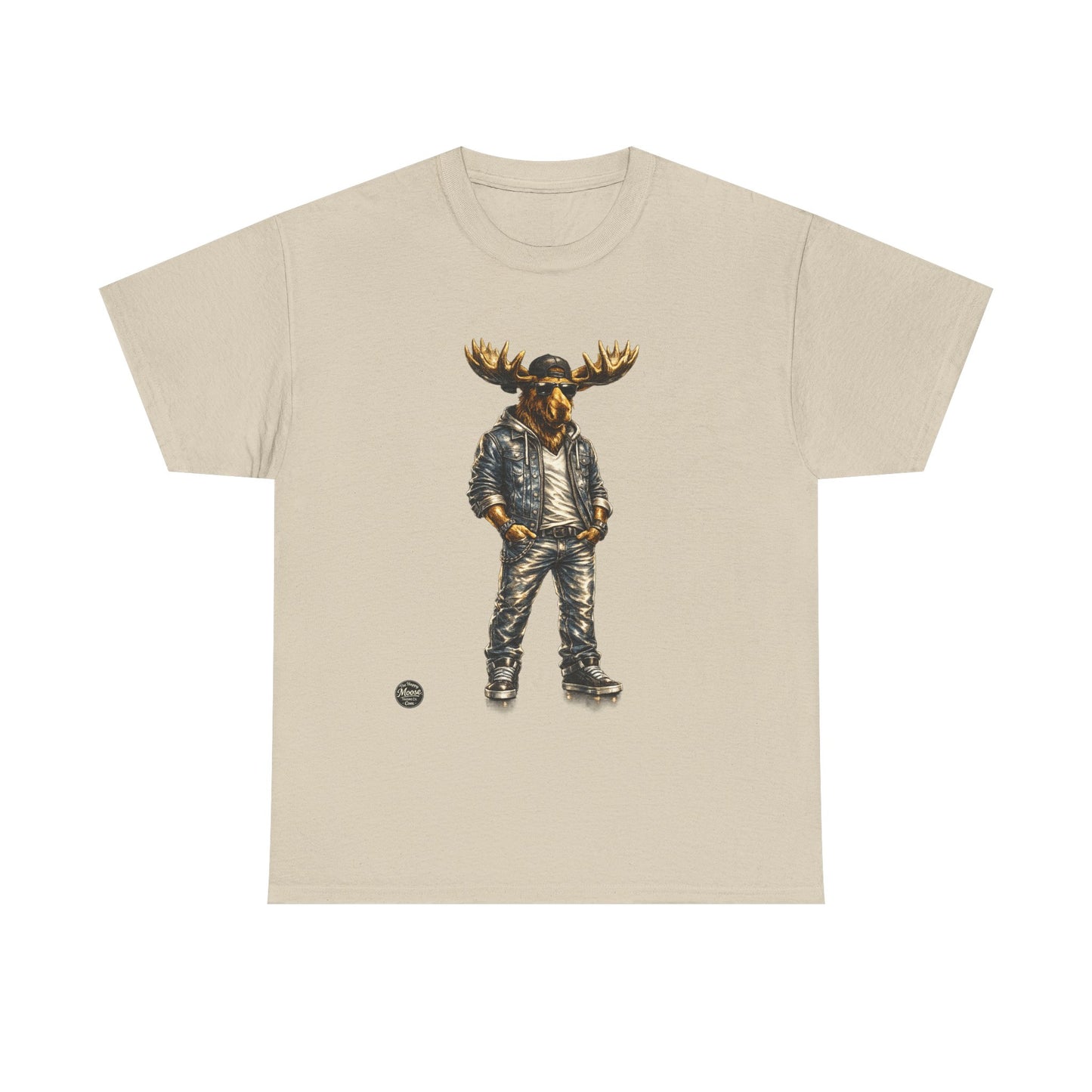 Rustic Urban Moose Graphic Tee — Outdoorsy Moose Illustration T-Shirt
