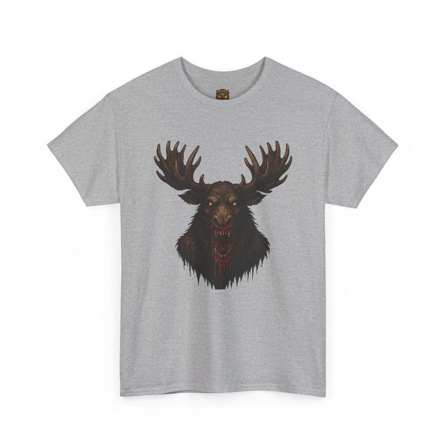 Moose Skull Graphic Tee — Dark Forest Horror Antler Shirt