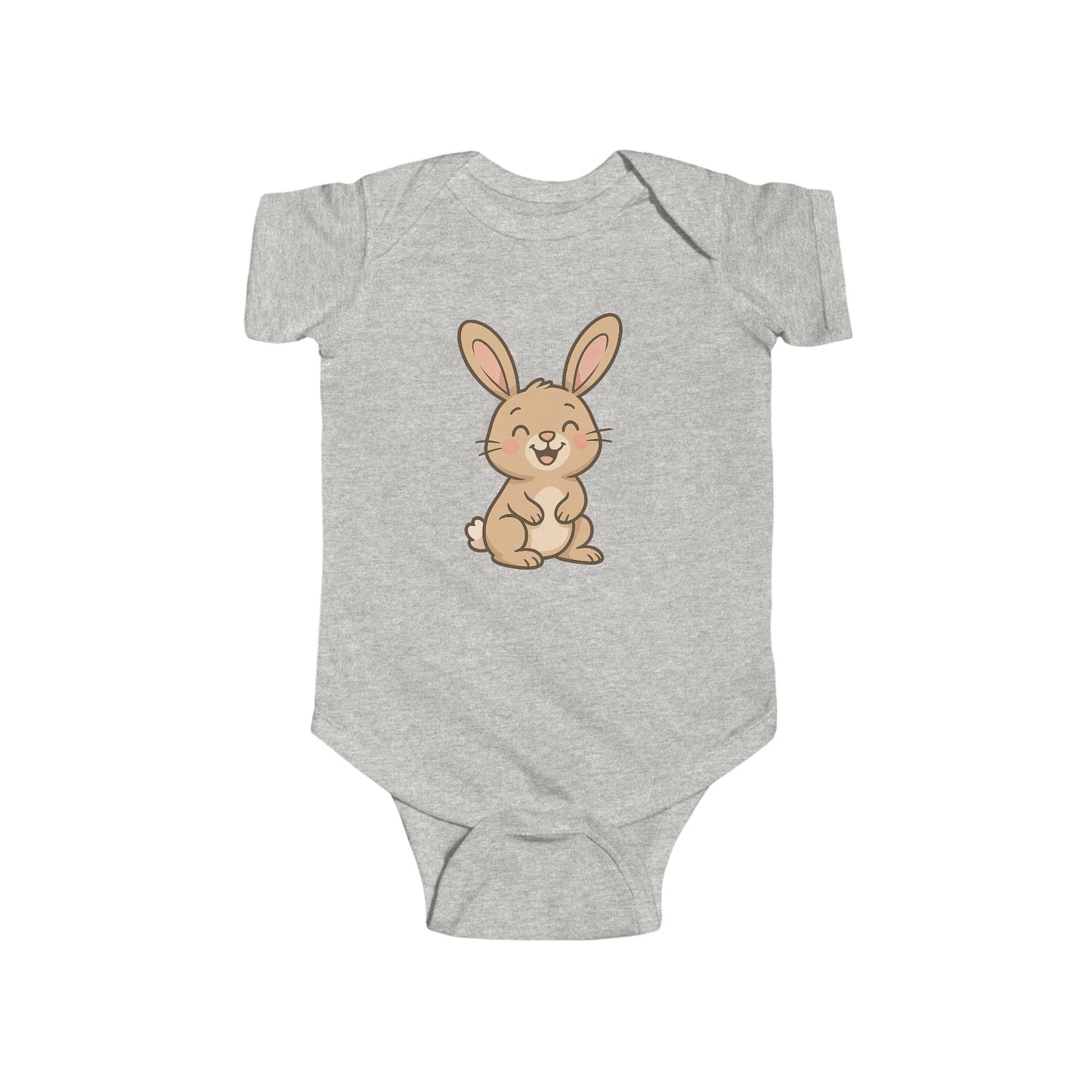 Baby Bodysuit with Cute Sitting Bunny — Newborn Easter Shower Gift