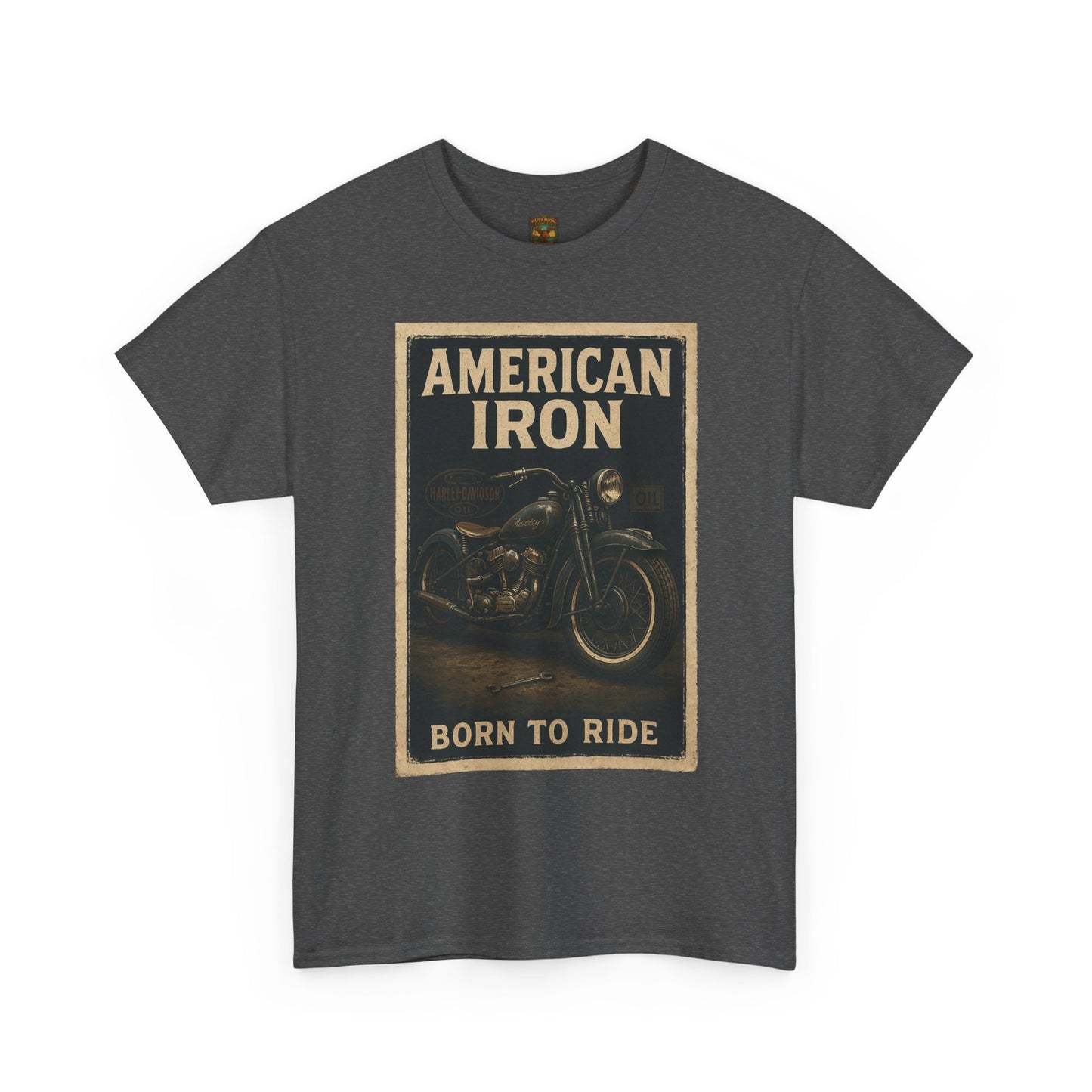 American Iron motorcycle poster Tee | Born to Ride vintage biker graphic T-Shirt
