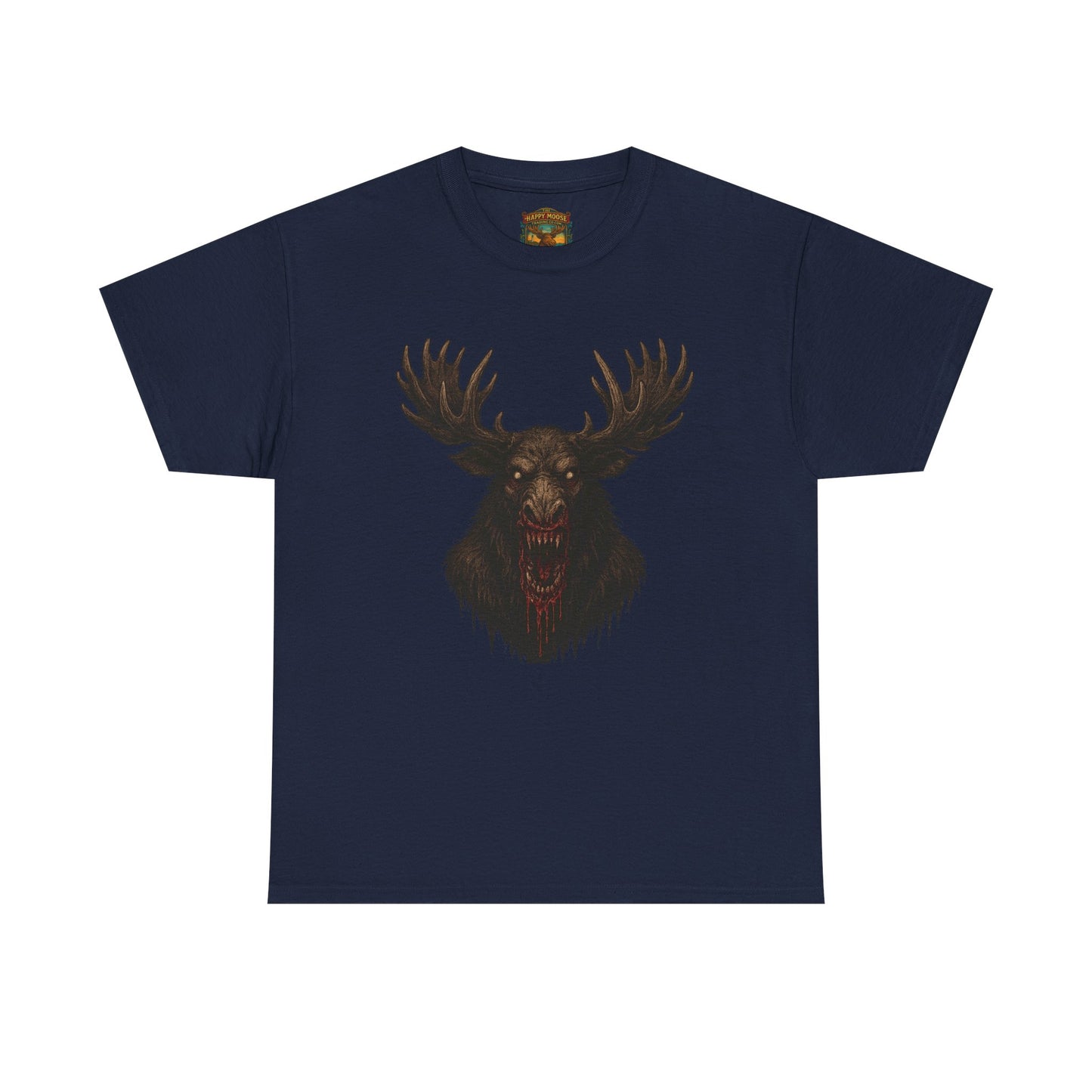 Moose Skull Graphic Tee — Dark Forest Horror Antler Shirt