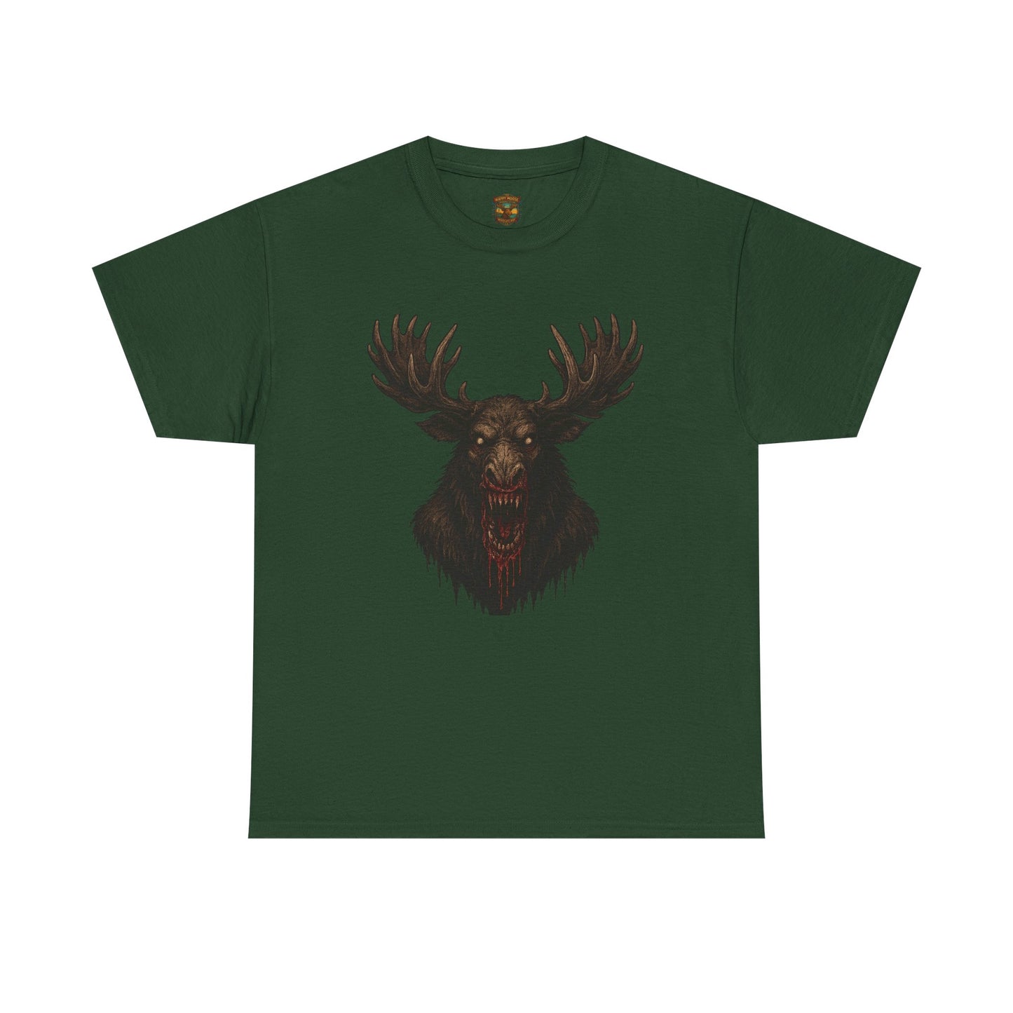 Moose Skull Graphic Tee — Dark Forest Horror Antler Shirt