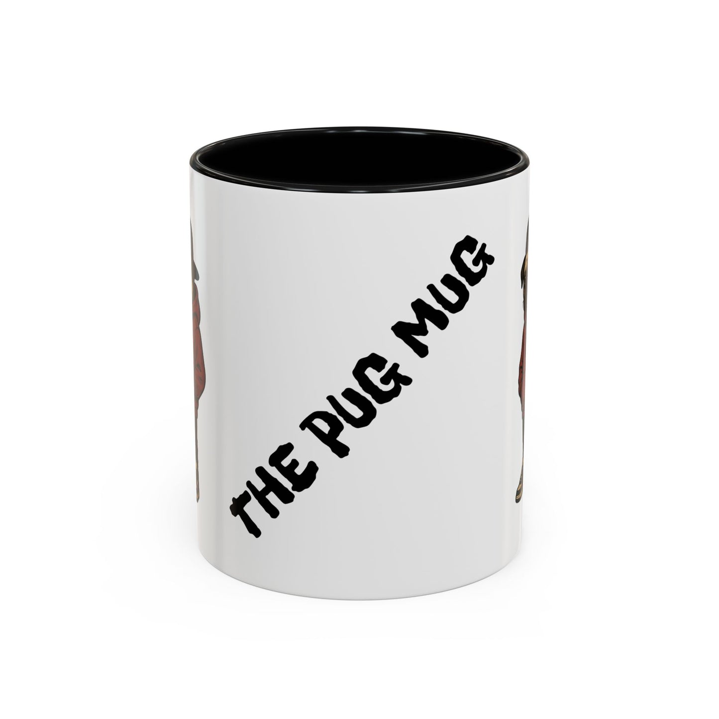 The Pug Mug Accent Coffee Mug — Cute Pug Cartoon Gift (11/15oz)