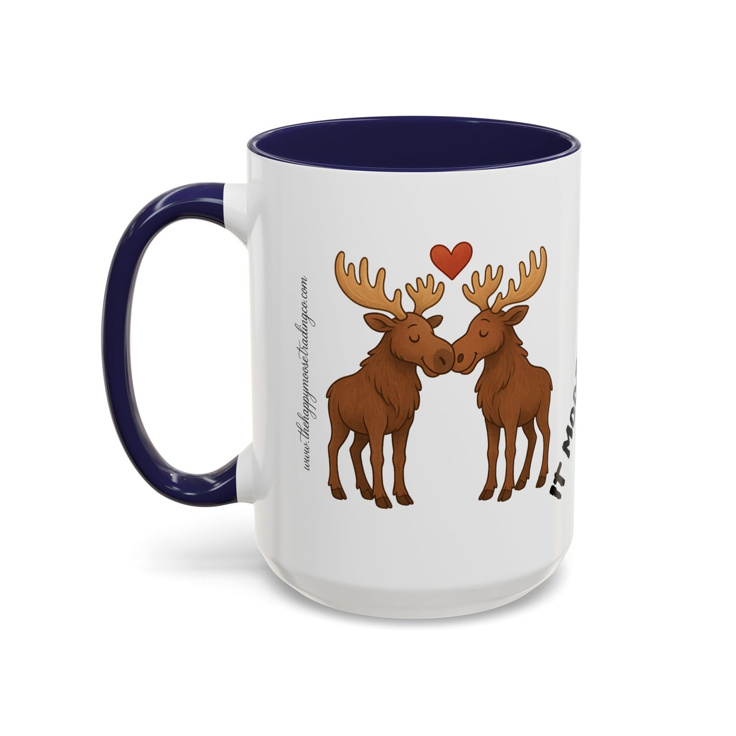 It Moose Be Love Coffee Mug — Cute Romantic Moose Couples Accent Mug (11/15oz)
