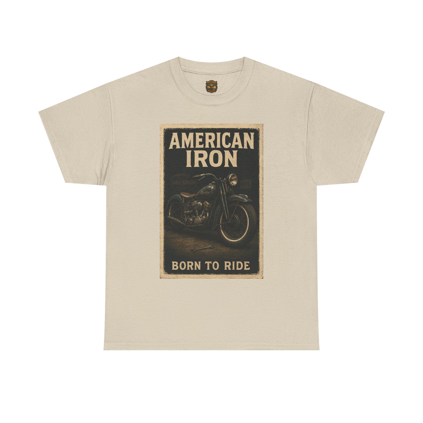 American Iron motorcycle poster Tee | Born to Ride vintage biker graphic T-Shirt