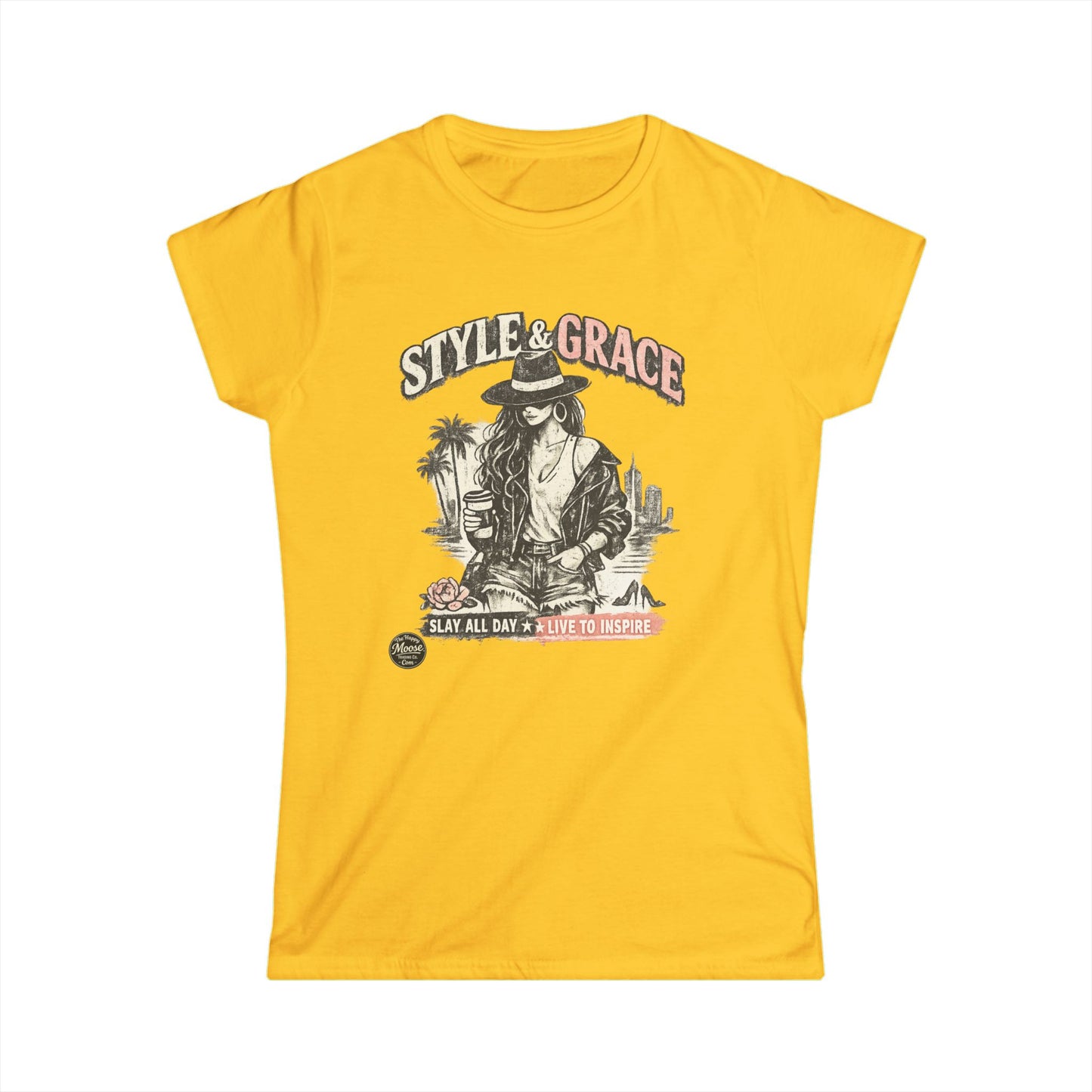 Style & Grace Women's Tee — Retro Western Graphic Shirt ("Play All Day") #E