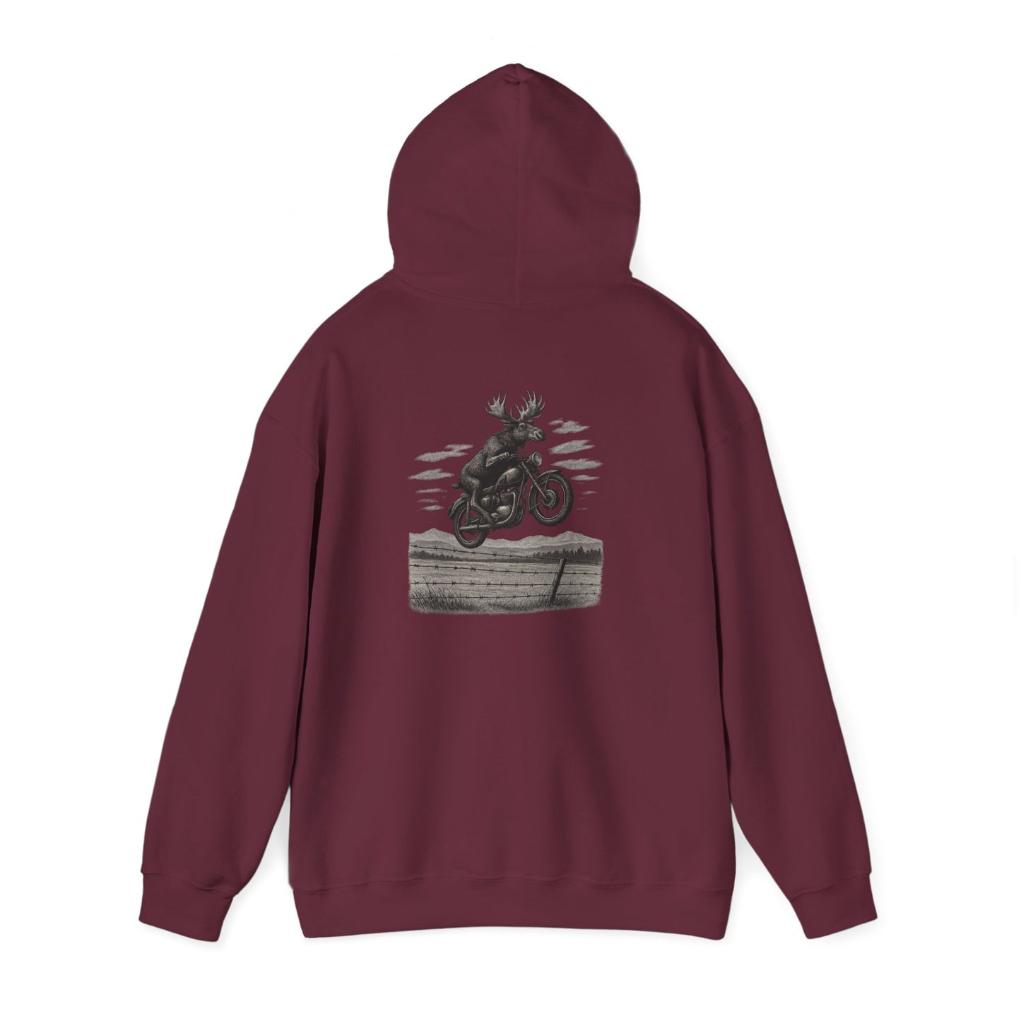Great Moose Escape Hoodie - Vintage Biker Graphic Sweatshirt