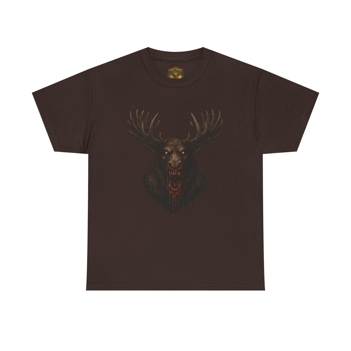 Moose Skull Graphic Tee — Dark Forest Horror Antler Shirt