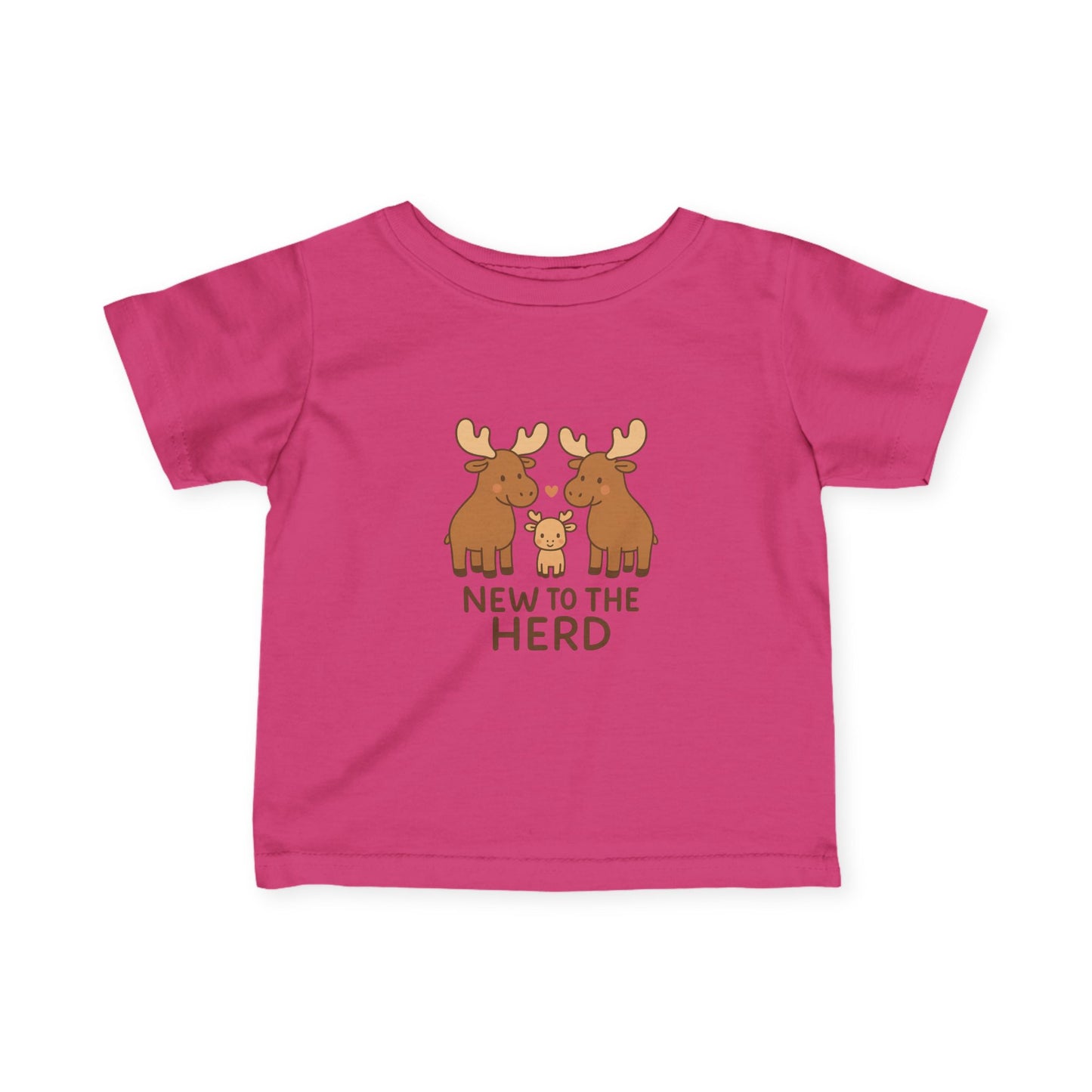 Infant Tee — "New to the Herd" Moose Family Baby Shirt