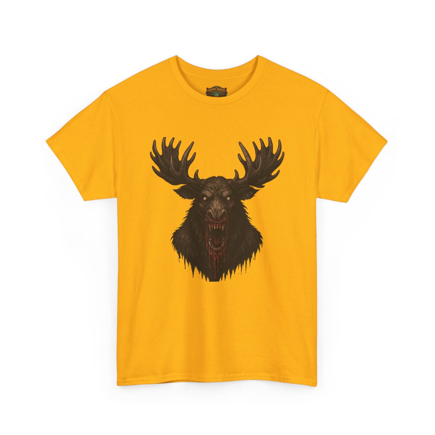 Moose Skull Graphic Tee — Dark Forest Horror Antler Shirt