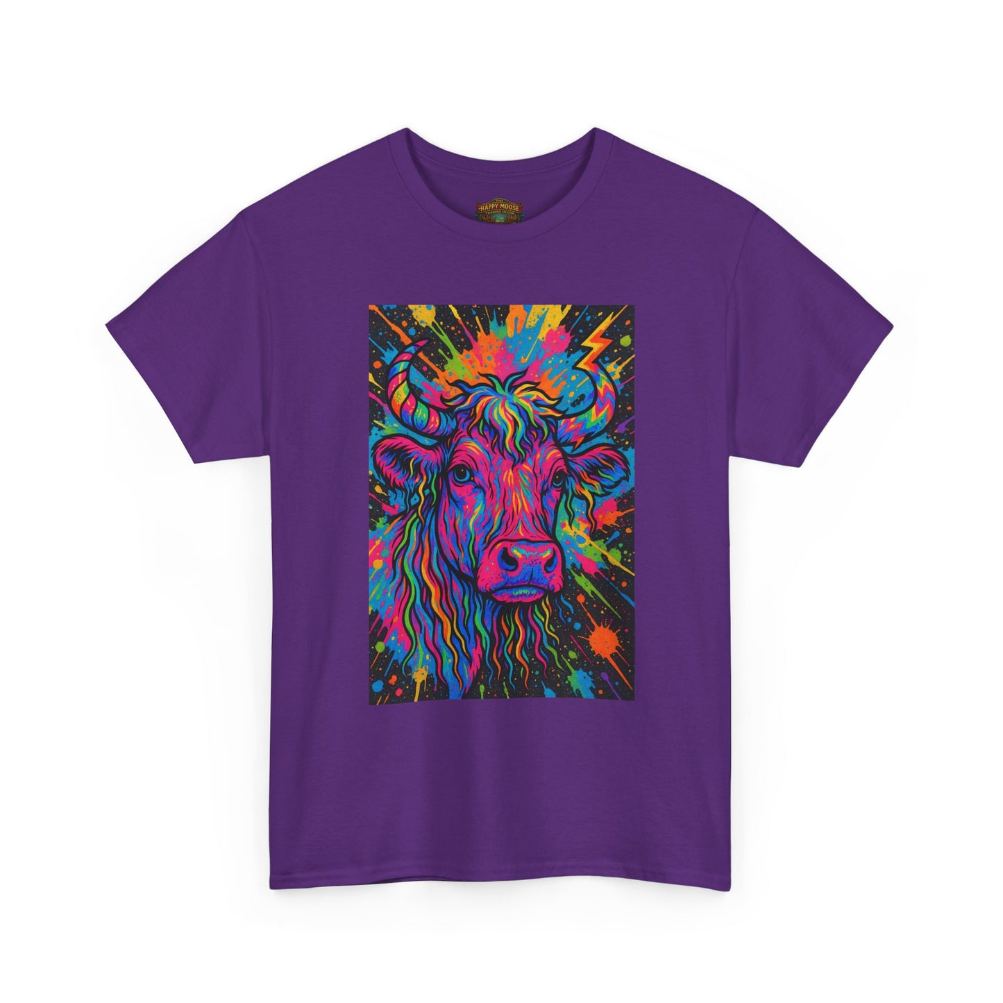 Psychedelic Highland Cow T-Shirt | Retro Rainbow Cow Art 4
