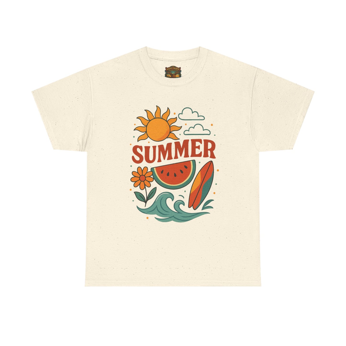 Summer Beach Tee | Surf Waves Palm Tree Graphic