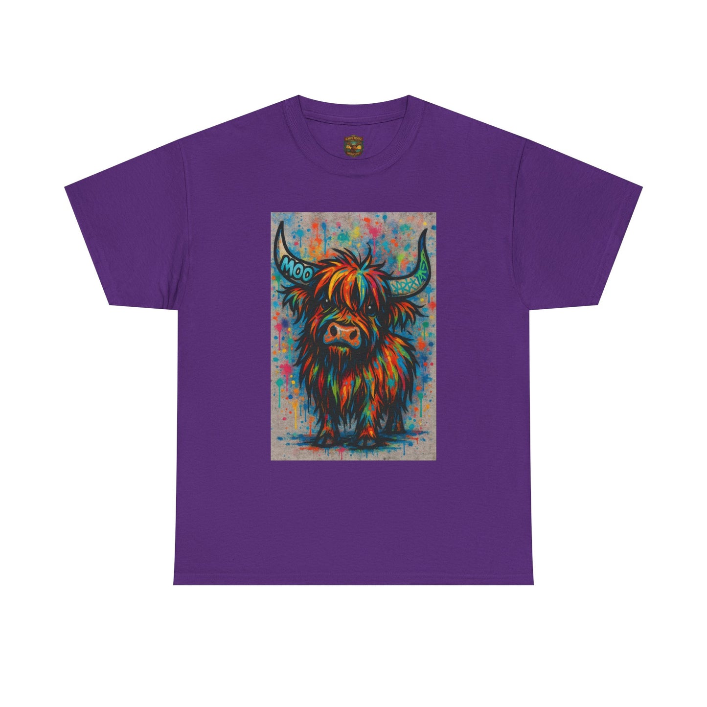 Psychedelic Highland Cow T-Shirt | Retro Rainbow Cow Art 8