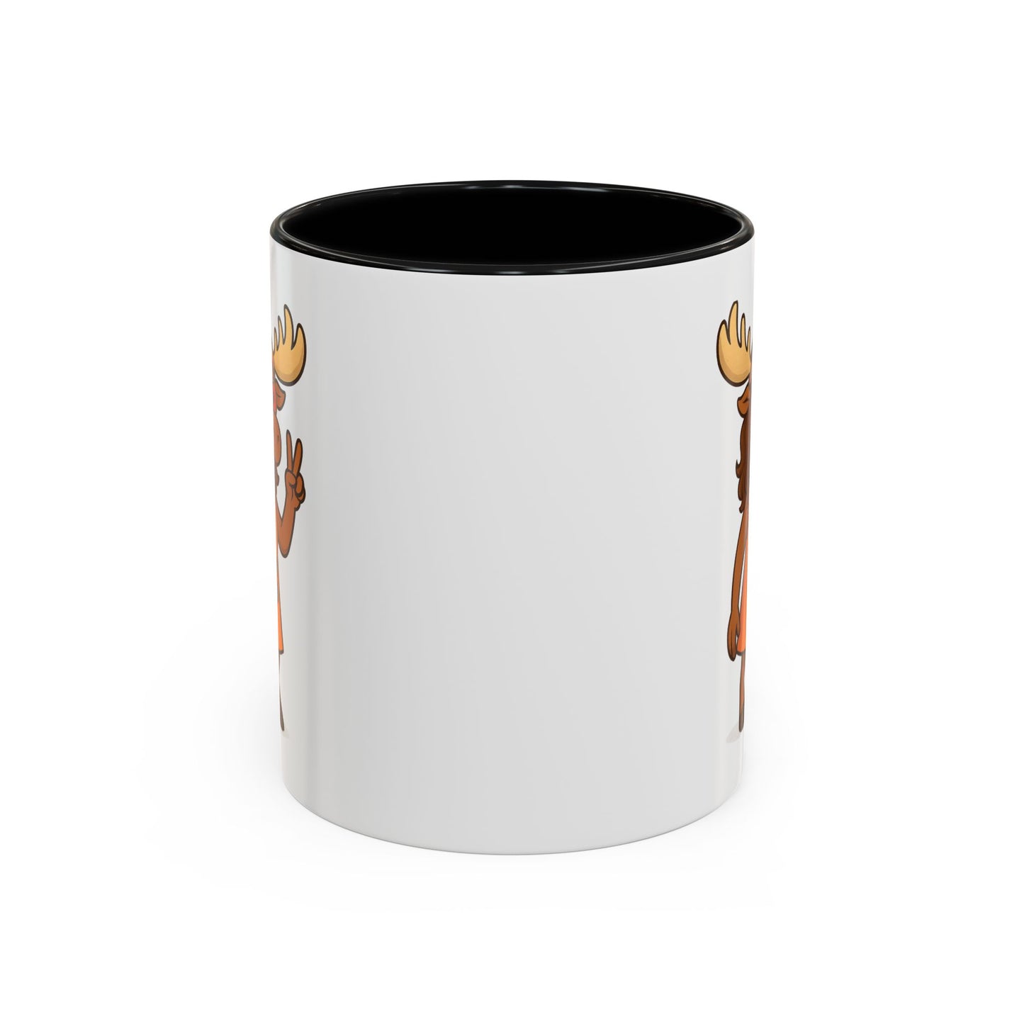 Hippie Moose Coffee Mug — Peace Sign Retro Moose Accent Mug (11/15oz)