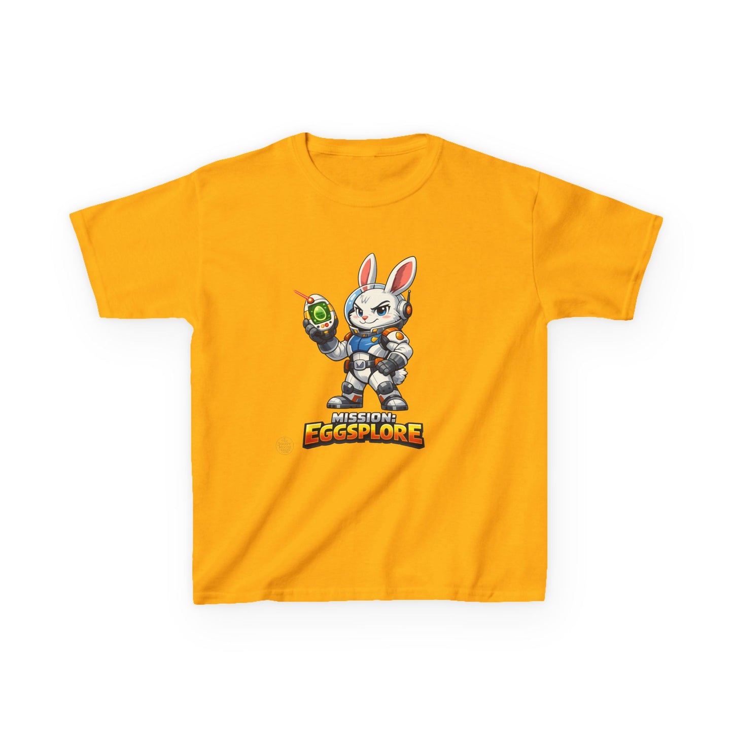 Kids Tee — 'Eggsplore' Bunny Space Explorer Graphic Shirt