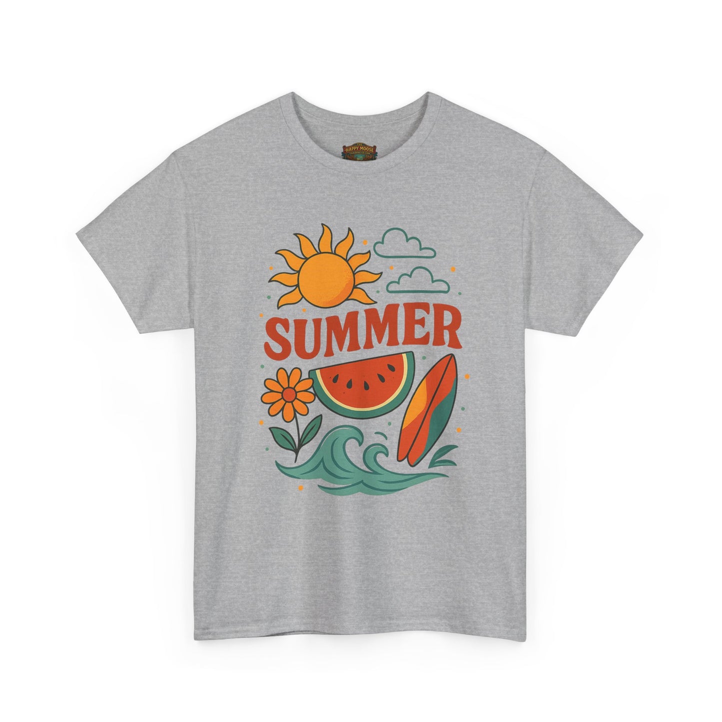 Summer Beach Tee | Surf Waves Palm Tree Graphic