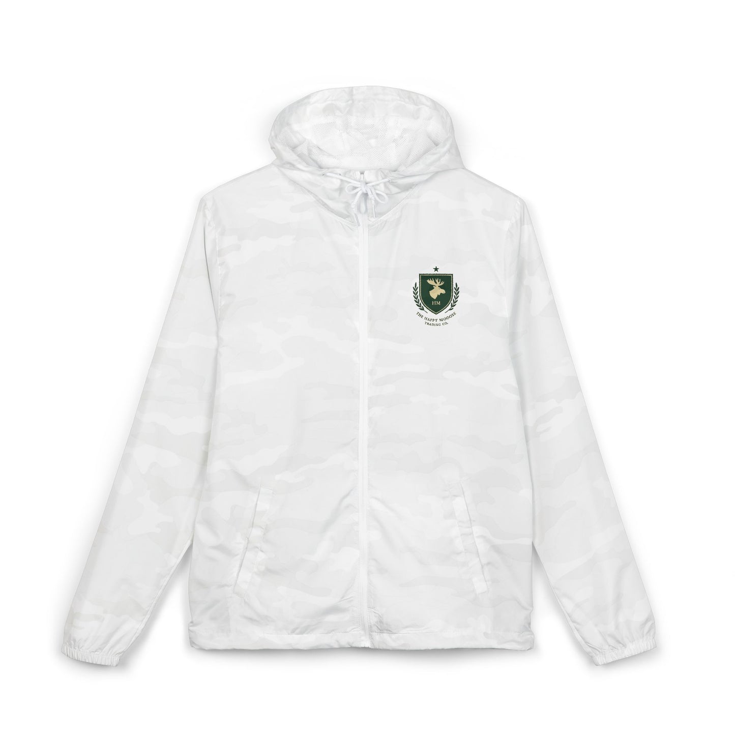 Windbreaker Jacket — Green Crest Emblem Hooded Windbreaker