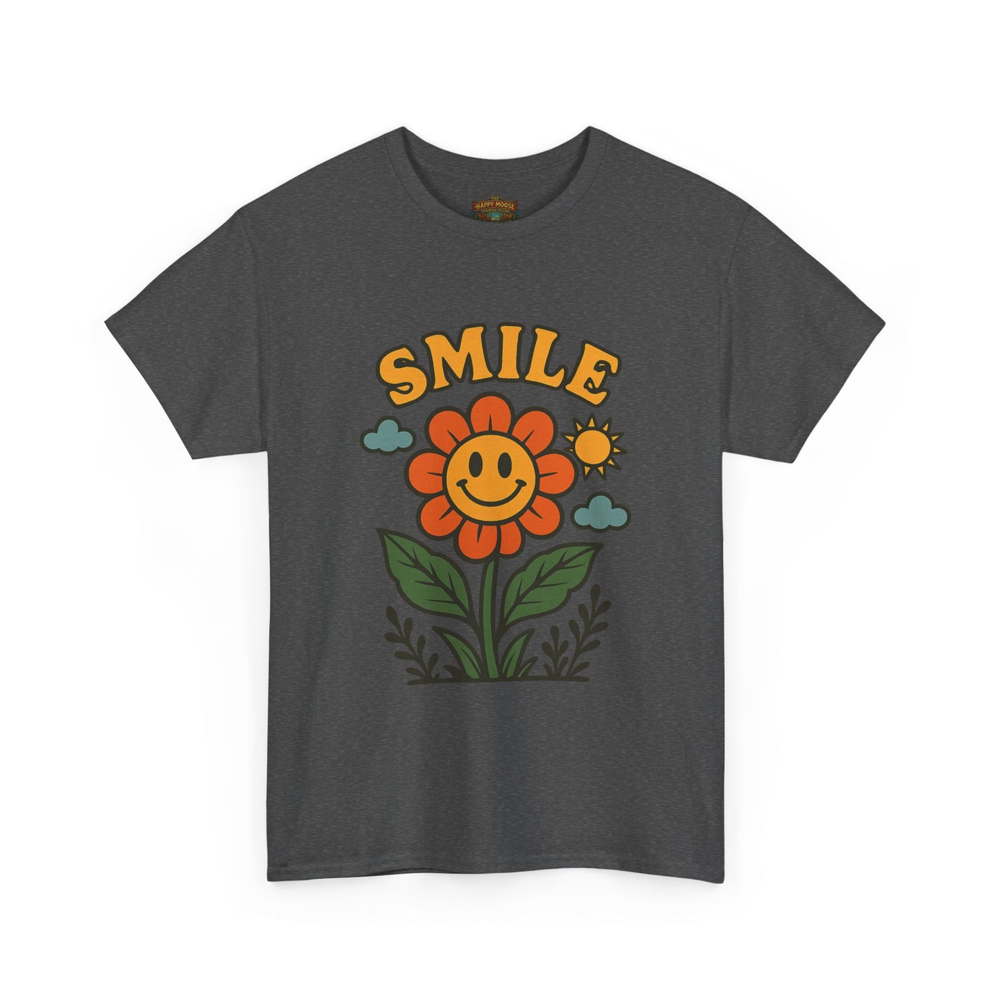 Smile With The Flowers T-Shirt | Floral Typography Tee