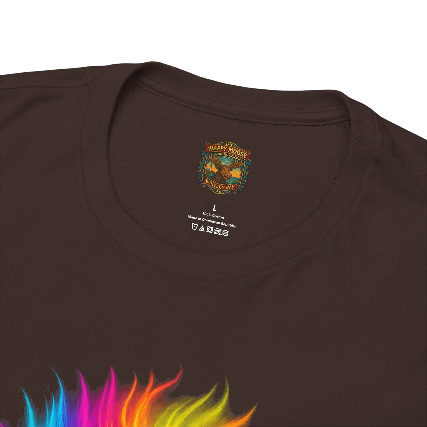 Rainbow Highland Cow T-Shirt — Colourful Neon Graphic Tee