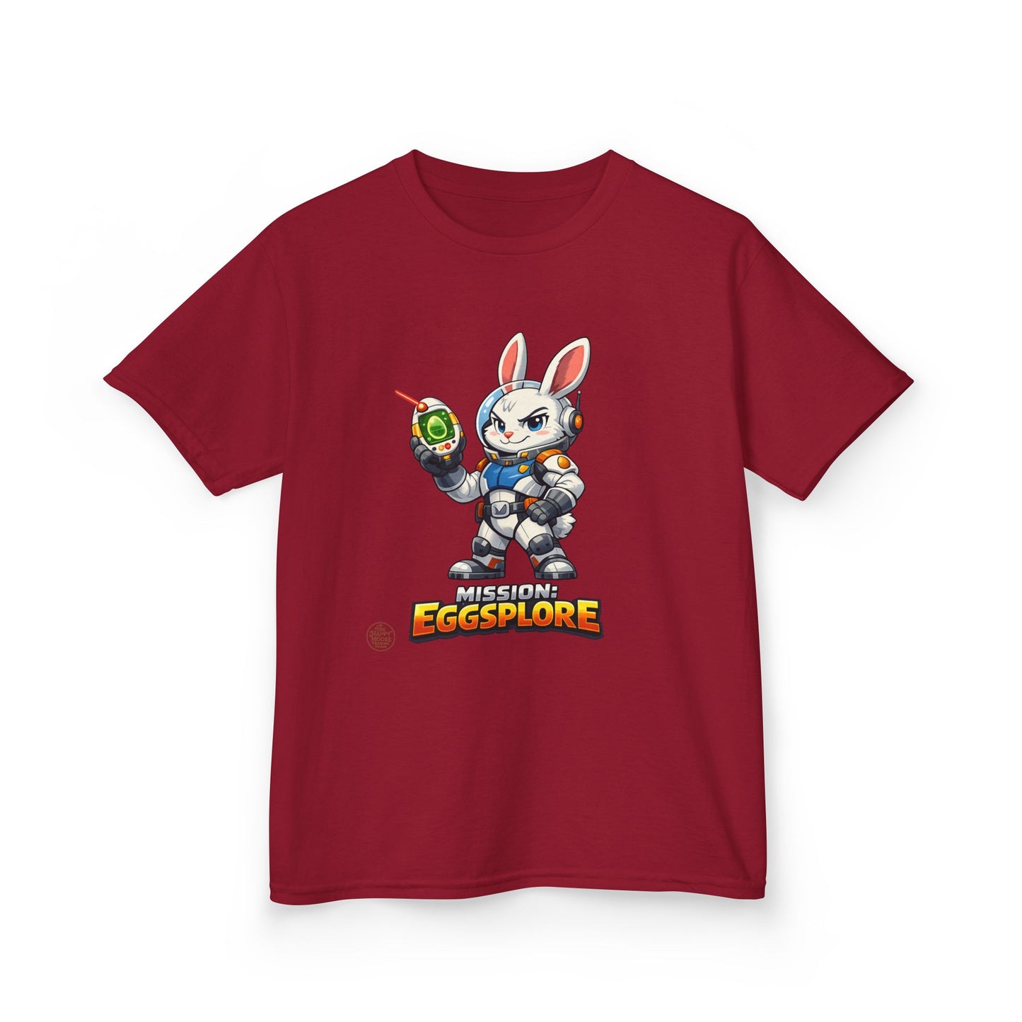 Kids Tee — 'Eggsplore' Bunny Space Explorer Graphic Shirt