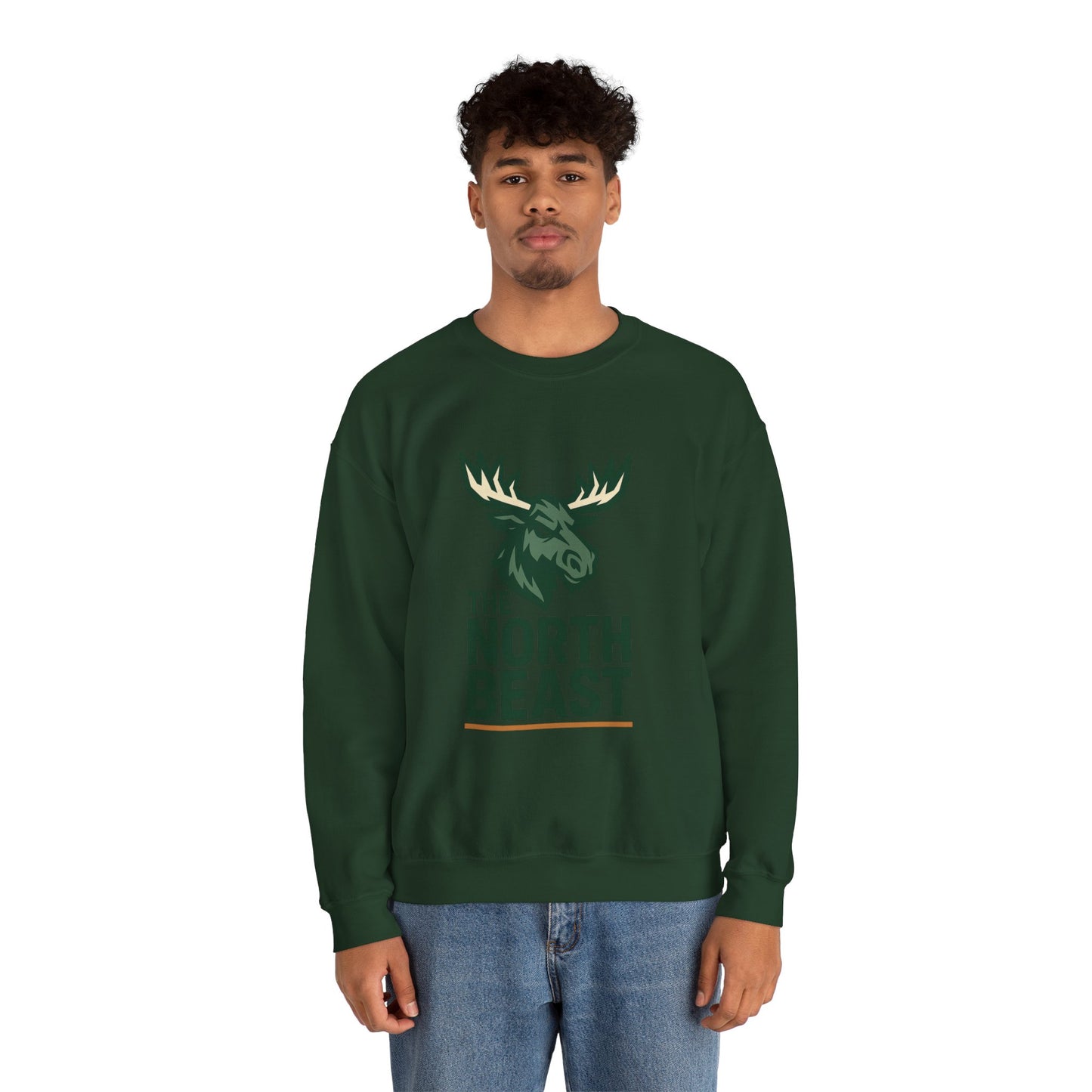 Crewneck Sweatshirt — "The North Beast" Moose Logo Pullover