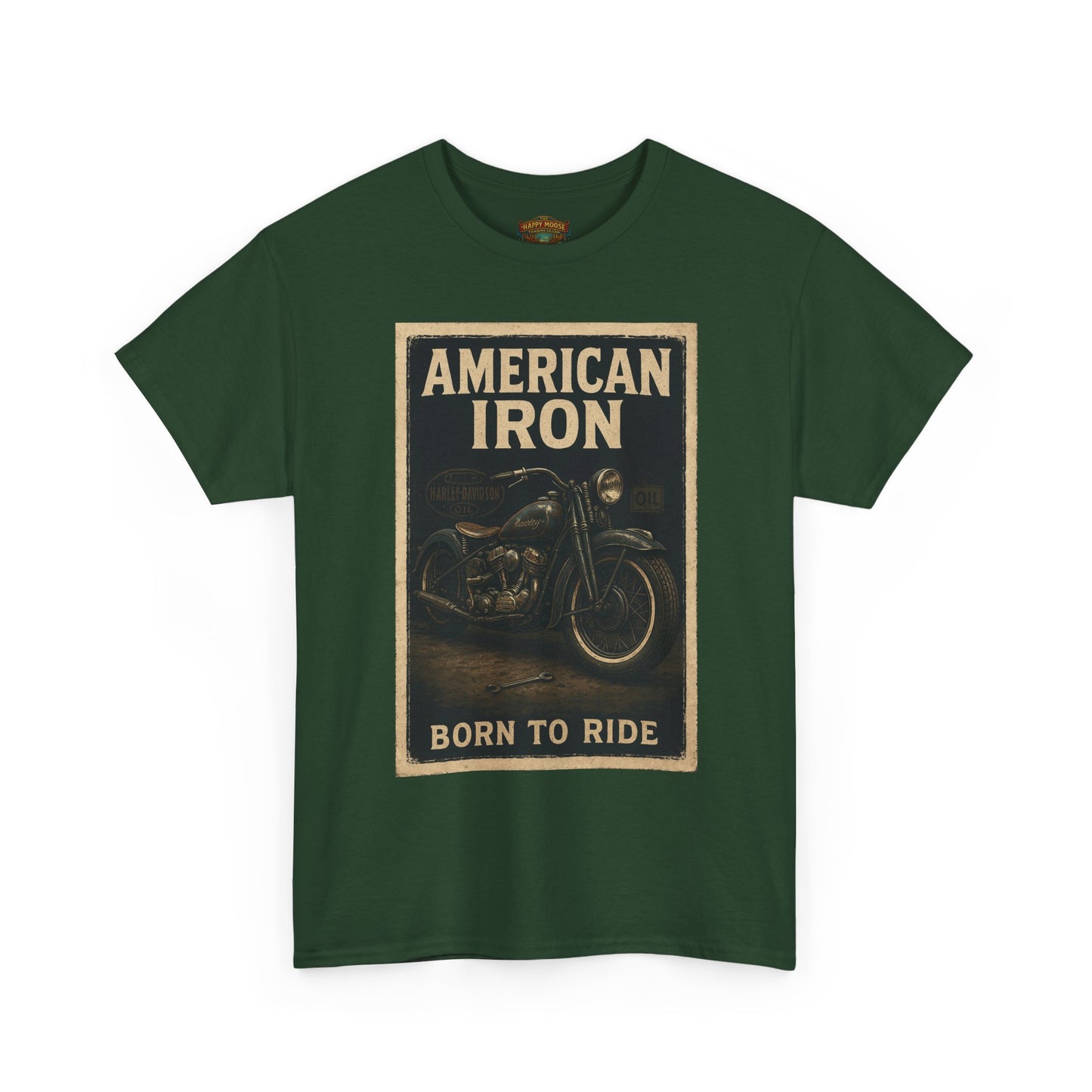 American Iron motorcycle poster Tee | Born to Ride vintage biker graphic T-Shirt