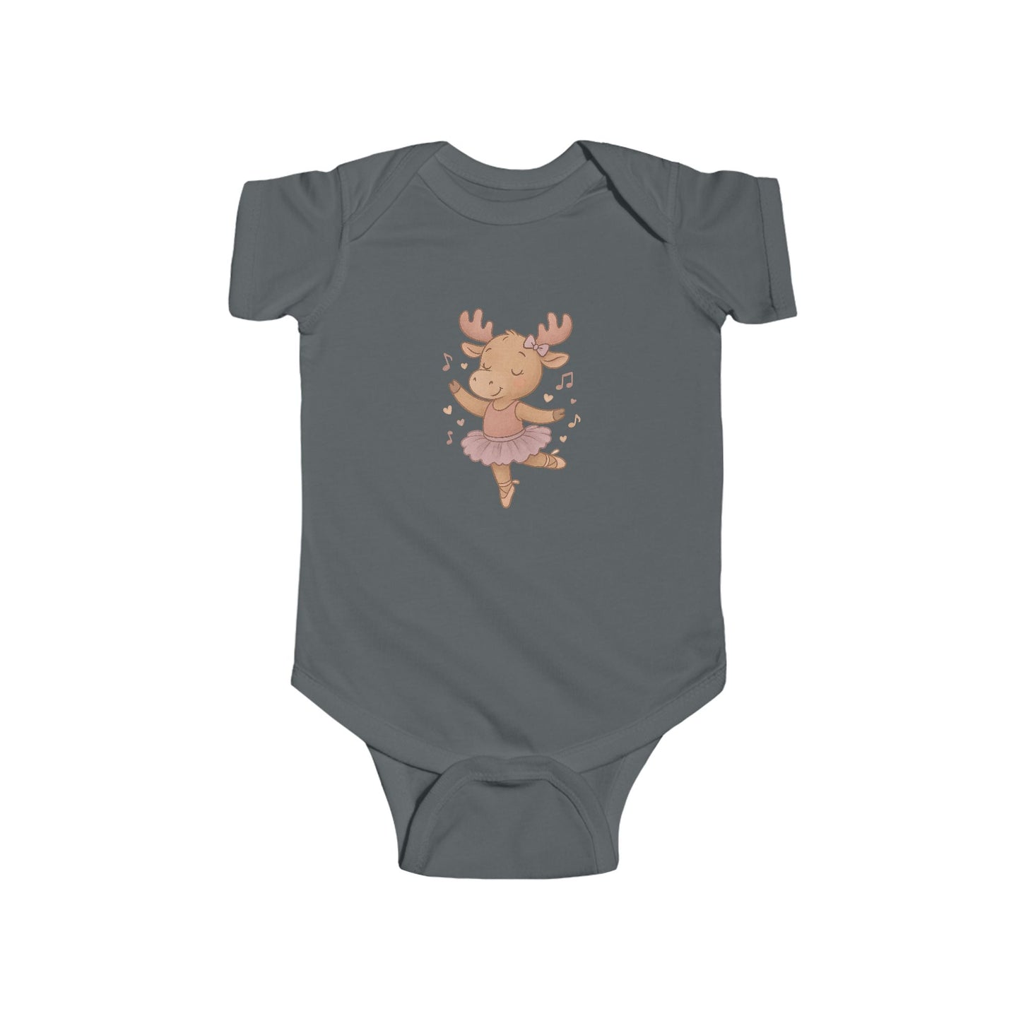 Baby Bodysuit — Cute Ballerina Moose Illustration